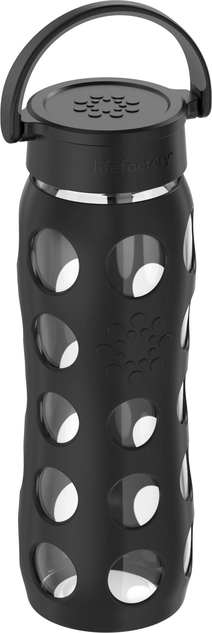 Lifefactory 22-Ounce Bpa-Free Glass Water Bottle With Classic Cap And Protective Silicone Sleeve, Onyx