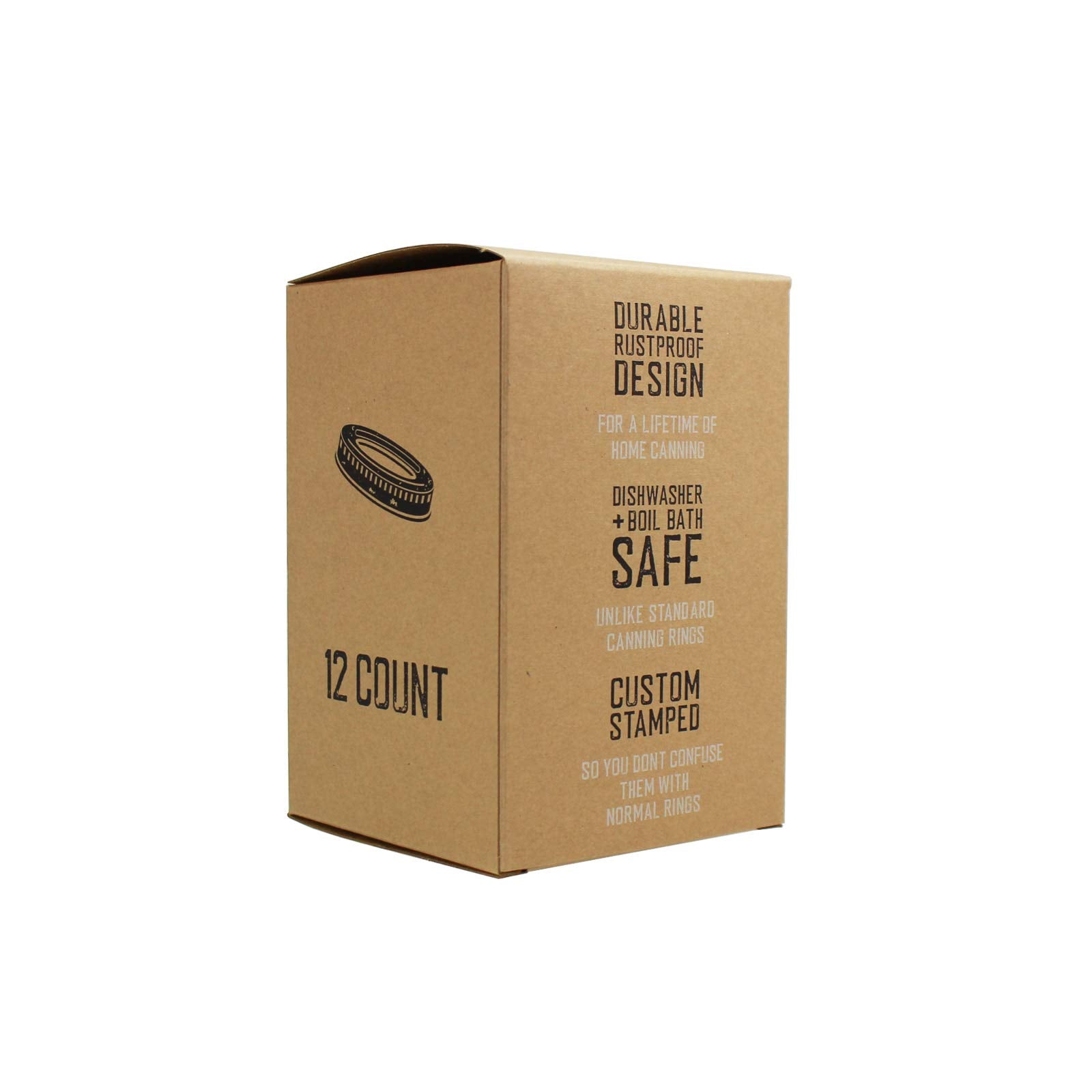 Trellis + Co. Stamped Stainless Steel Wide Mouth Mason Jar Replacement Rings/Bands/Tops | Durable & Rustproof | For Pickling, Ca