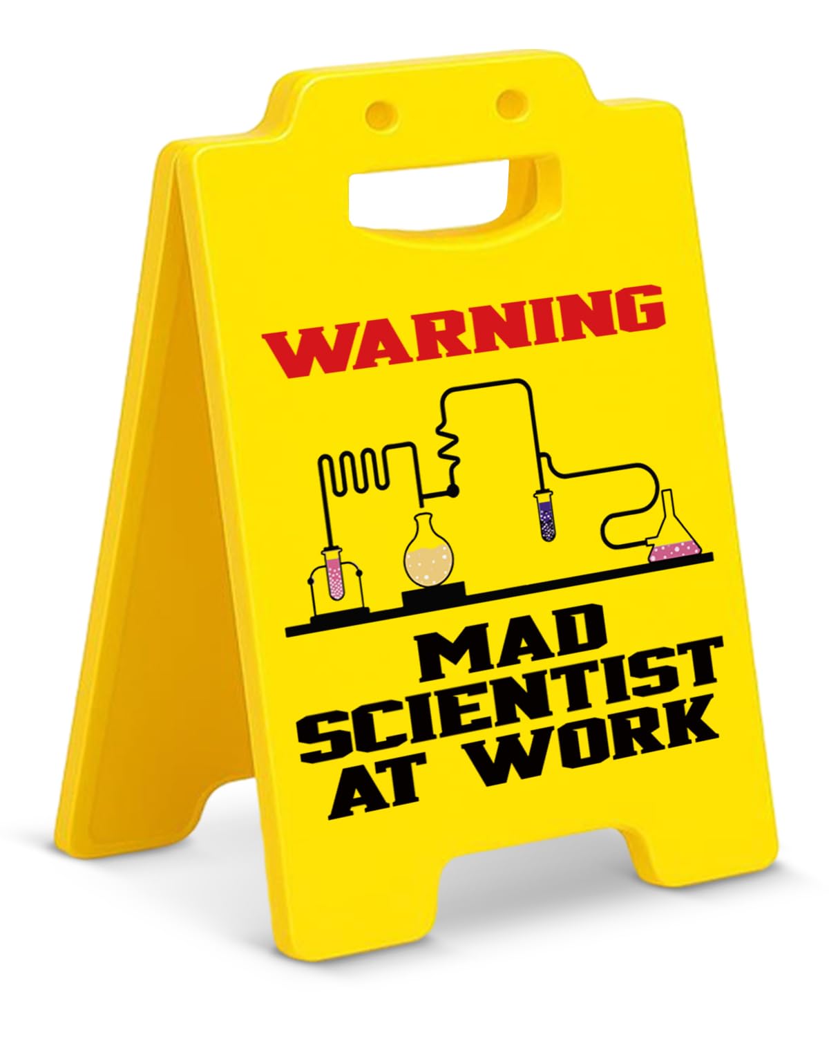 Mad Scientist at Work Warning Sign, Funny Science Lab Desk Decor for Classroom Office, Chemistry Teacher Gift, Funny Scientist G
