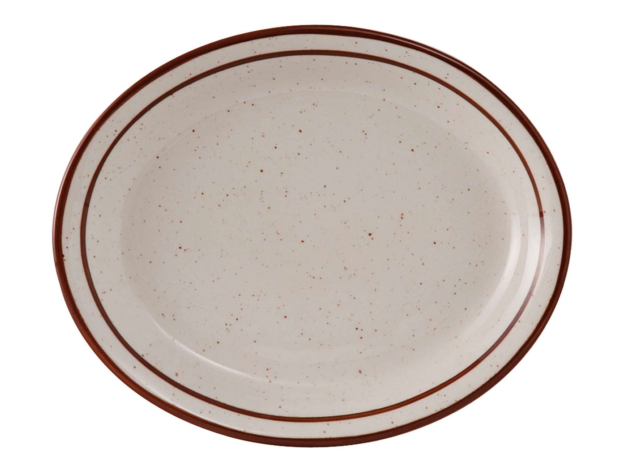 Tuxton China TBS-014 Platter, 13-1/4 x 10-1/2, Oval, Narrow Rim, Microwave and Dishwasher Safe, Oven Proof, Fully Vitrified, Cer