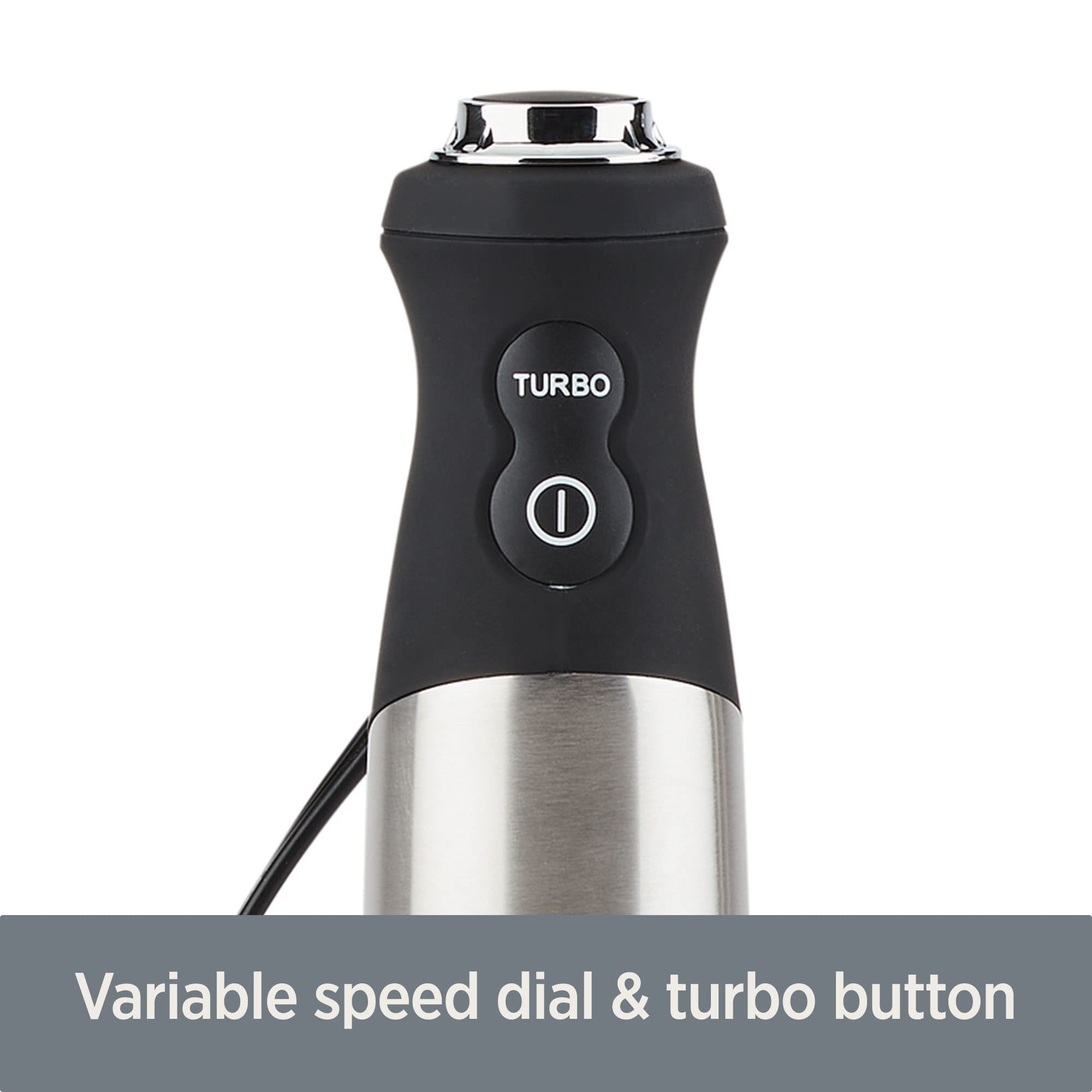 All-Clad Electrics Stainless Steel Immersion Blender 2 Piece Turbo Function 600 Watts Detachable, Variable Speed Control, Hand B