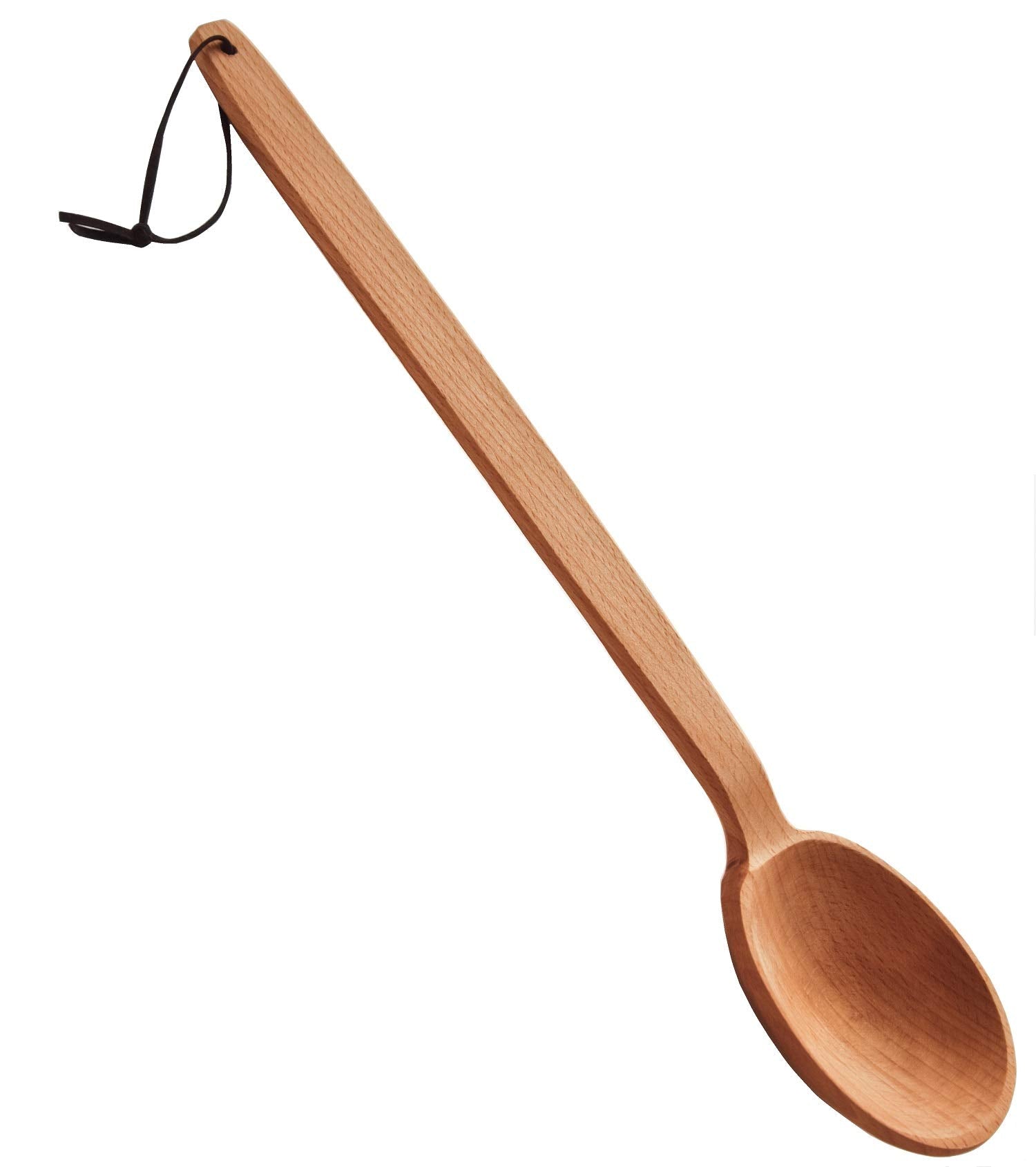 Ecosall Heavy Duty Large Wooden Spoon 18-Inch, Long Handle Cooking Spoon With A Scoop. Nonstick Big Spoon For Stirring, Mixing C