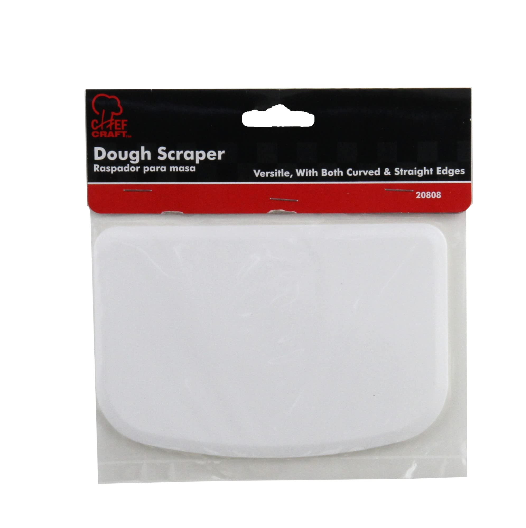 Chef Craft Classic Plastic Dough Scraper, 6 Inch, White