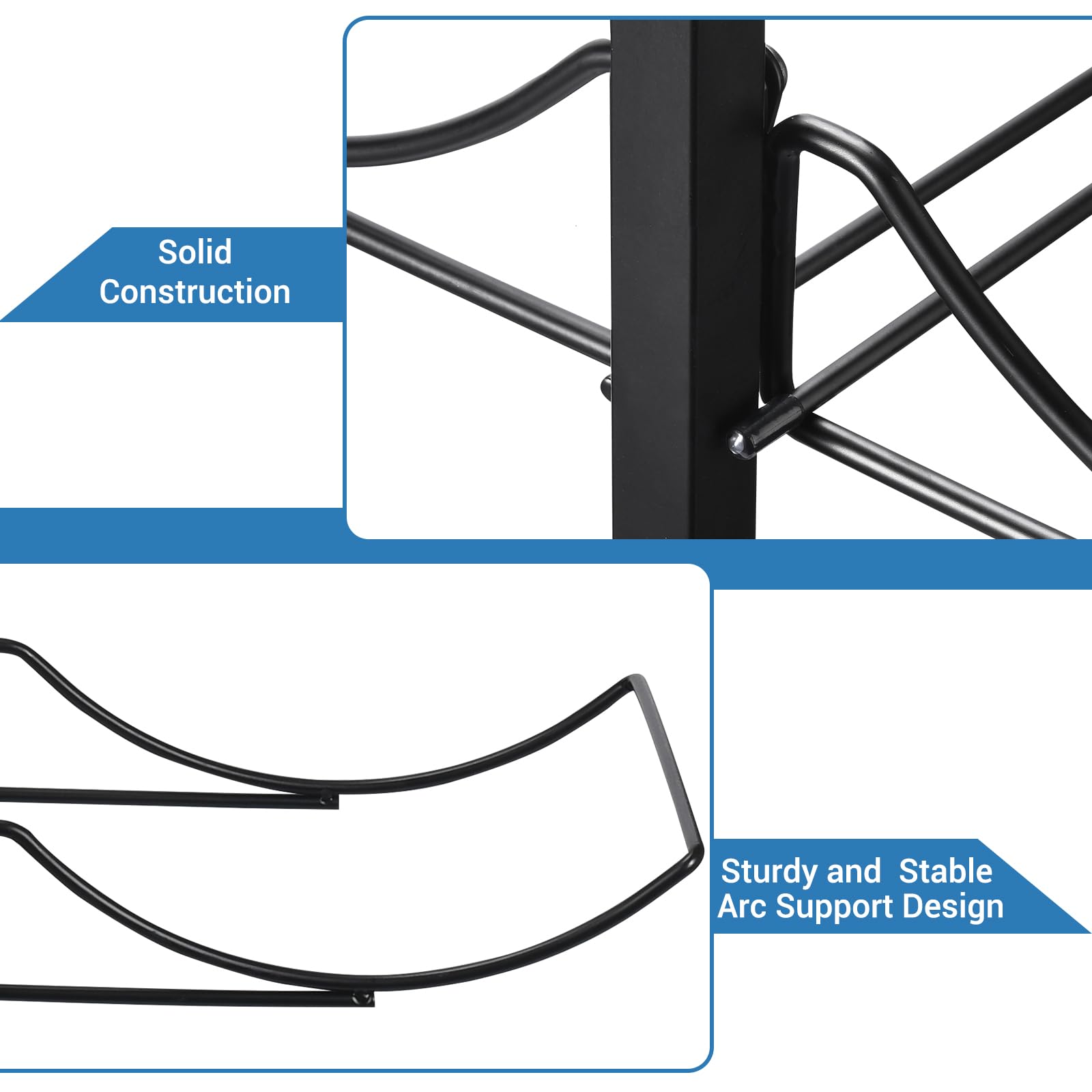 Carod 5 Gallon Water Bottle Holder With 4 Wheels, Heavy Duty Foldable Water Jug Stand 3-Tier Movable 5 Gallon Water Jug Holder W