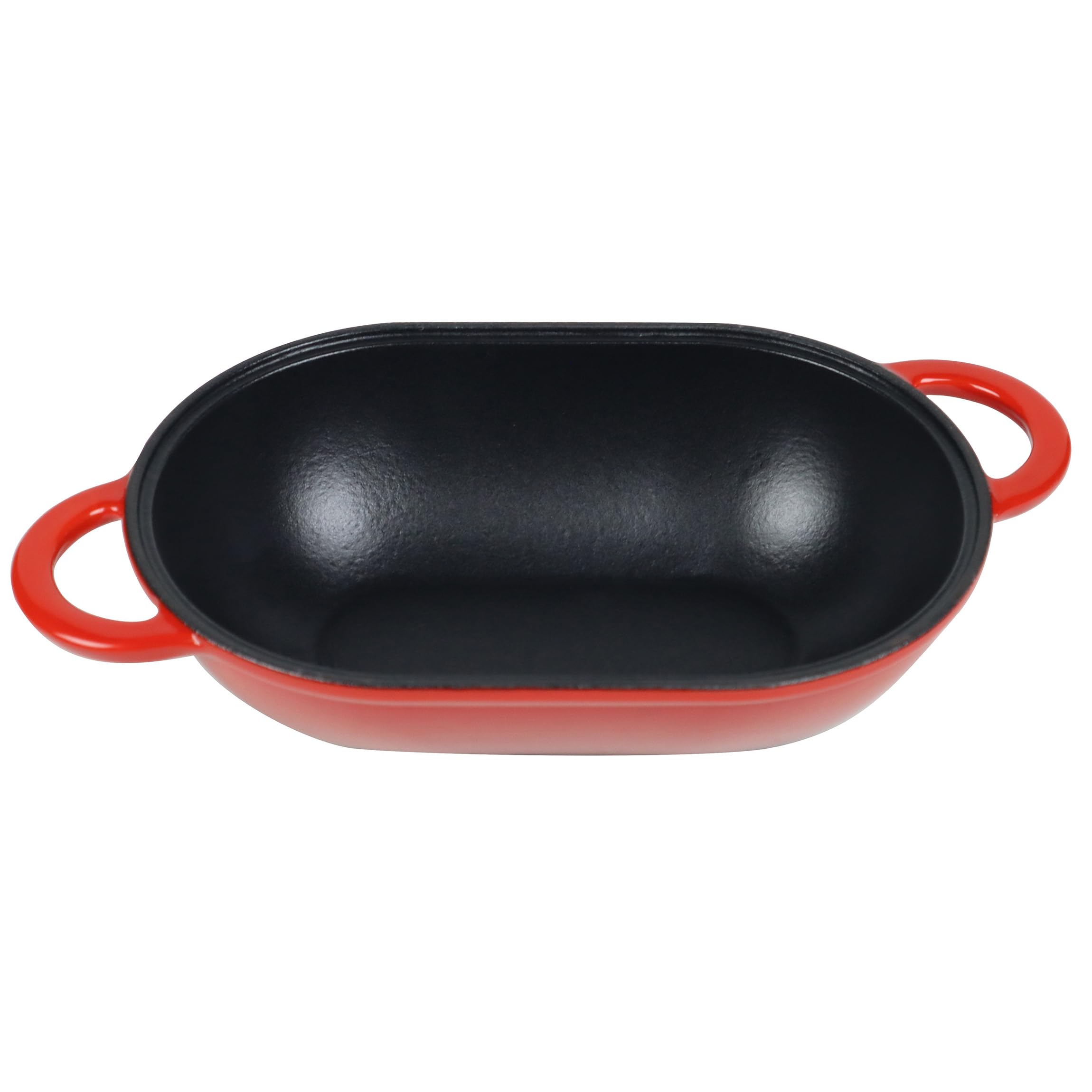 Crucible Cookware Enameled Cast Iron Bread Pan - Red, 9.65"x6.3", Model ECIBPLH, Dutch Oven with Lid & Loop Handles for Baking