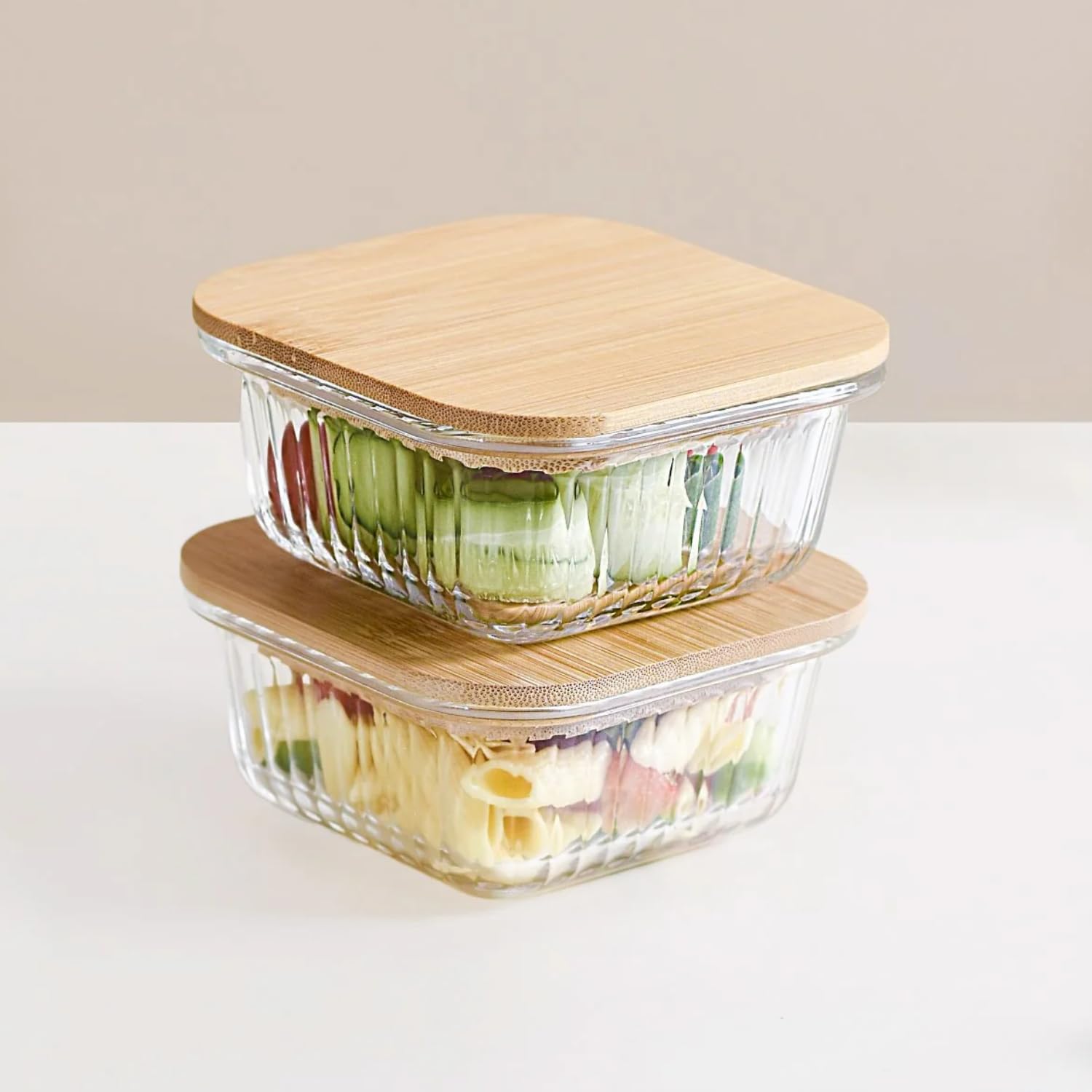 Nestasia Glass Lunch Box For Women And Men (300Ml) - Borosilicate Clear Lunch Box For Office Use, Microwave Safe, Airtight Food 