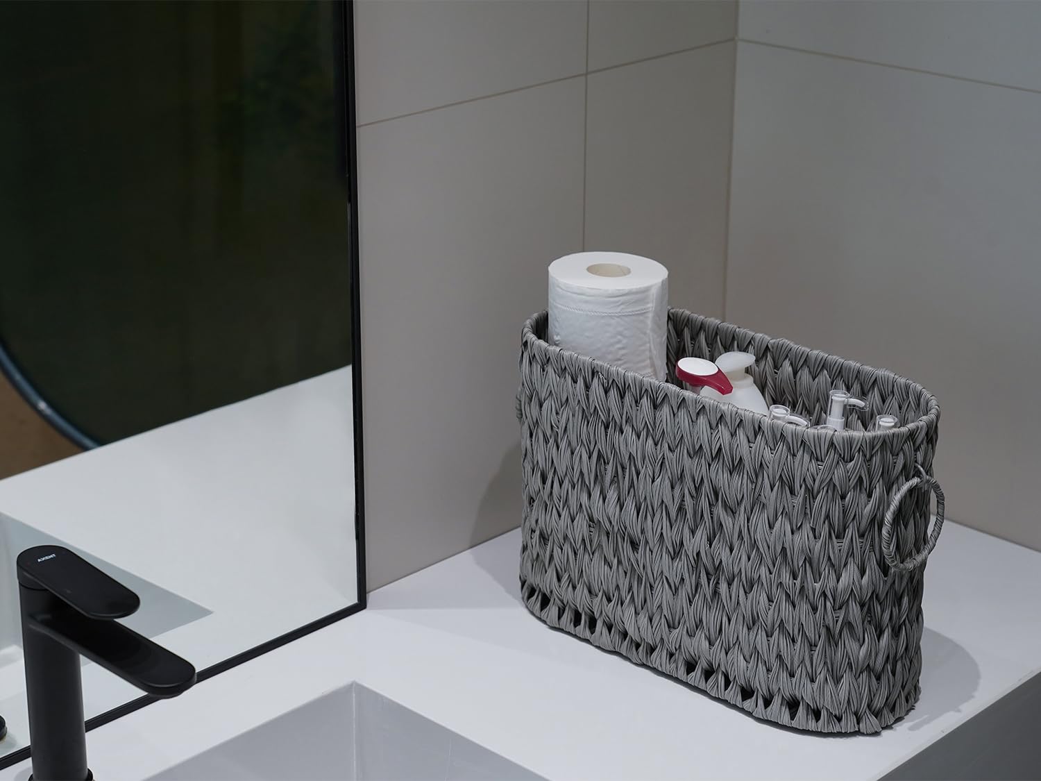 Coeusy Toilet Paper Storage,Toilet Paper Basket For Bathroom,Toilet Paper Holder With Storage,Large Toilet Paper Organizer For 6