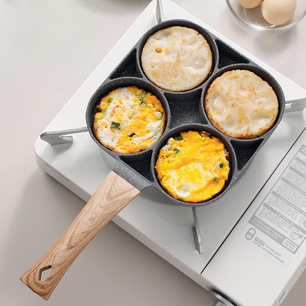 Iaxsee Egg Frying Pan Nonstick Pancake Pans 4-Cups Cookware Pancake, Omelette Pan Aluminium Alloy Egg Cooker