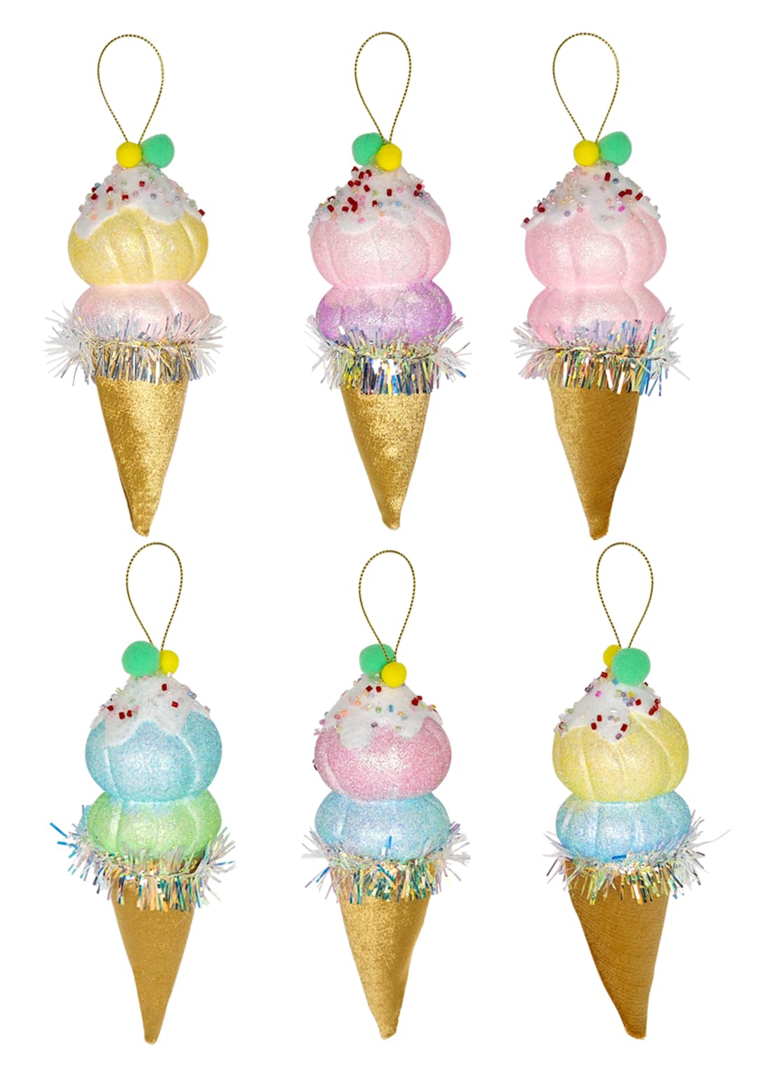 LANGXUN 6pcs Ice Cream Candy Land 2025 Xmas Birthday Party Suppiles Decoration, Hanging Candy Cane Christmas Tree D  cor, Christ