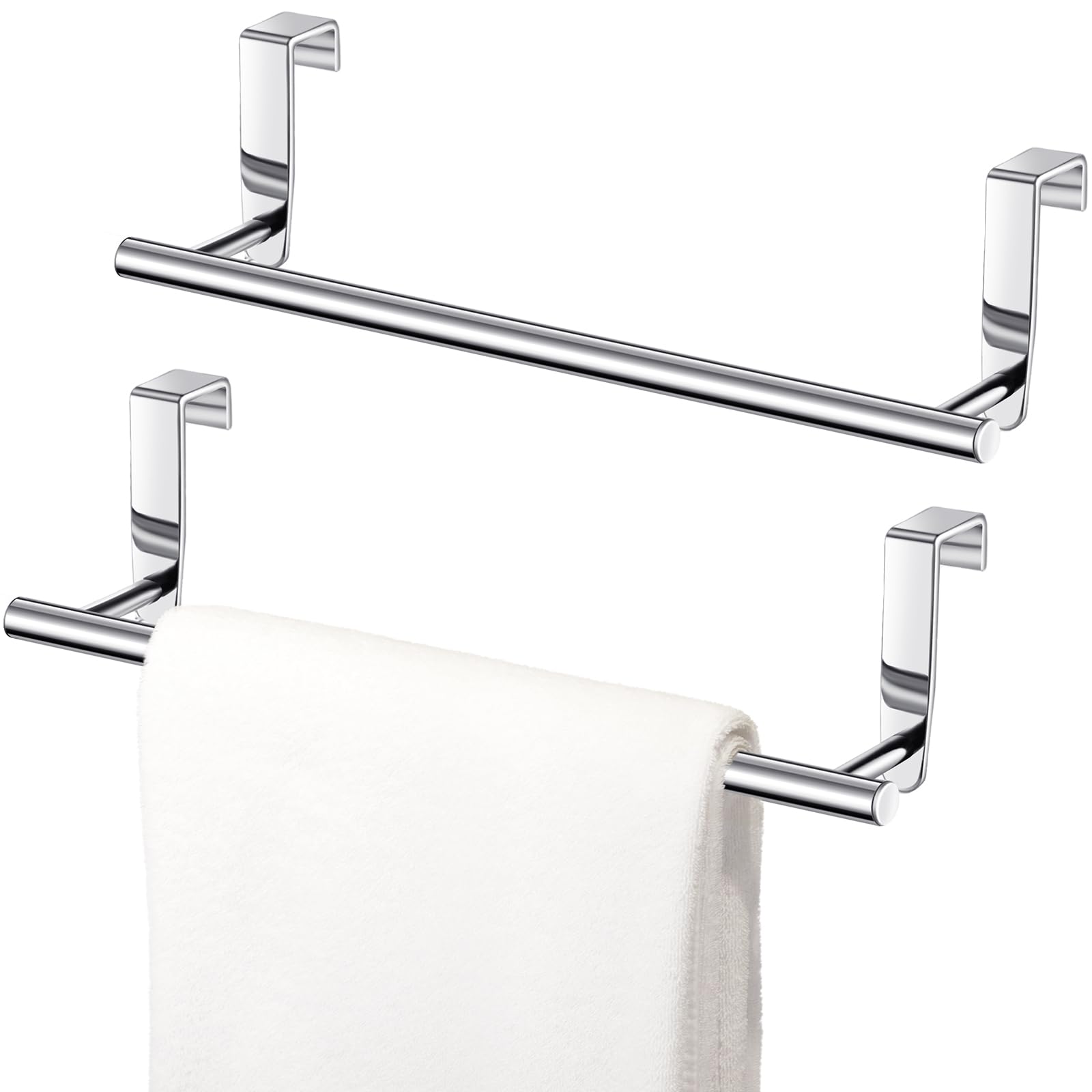 2 Pack Towel Rack For Cabinet Steel Over Door Towel Rack Modern Over Cabinet Towel Hanger Towel Bar Holder 9 Inch Storage Organi