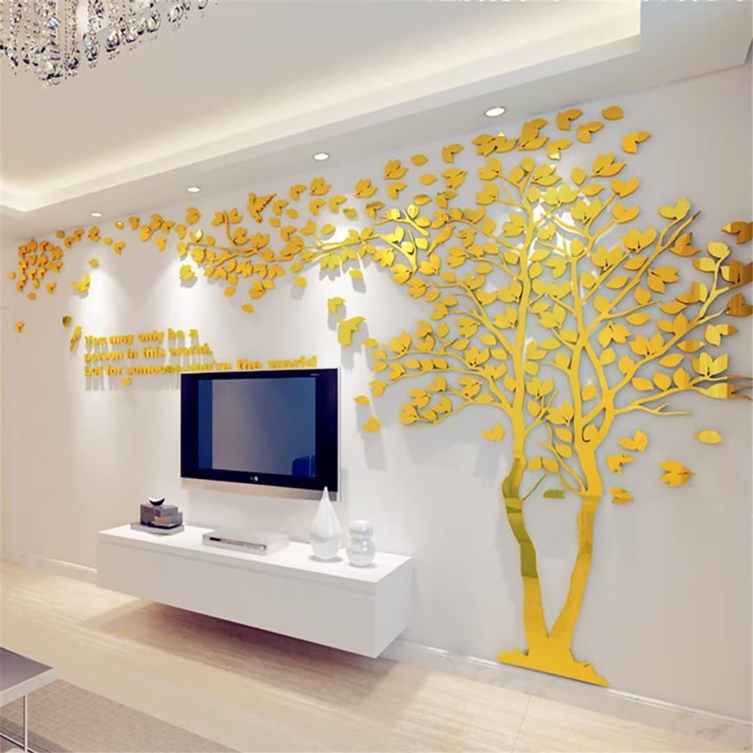 3D Tree Wall Stickers - Diy Tree And Birds Wall Decals Family Couple Tree Stickers Murals Wall Decor For Living Room Bedroom Tv