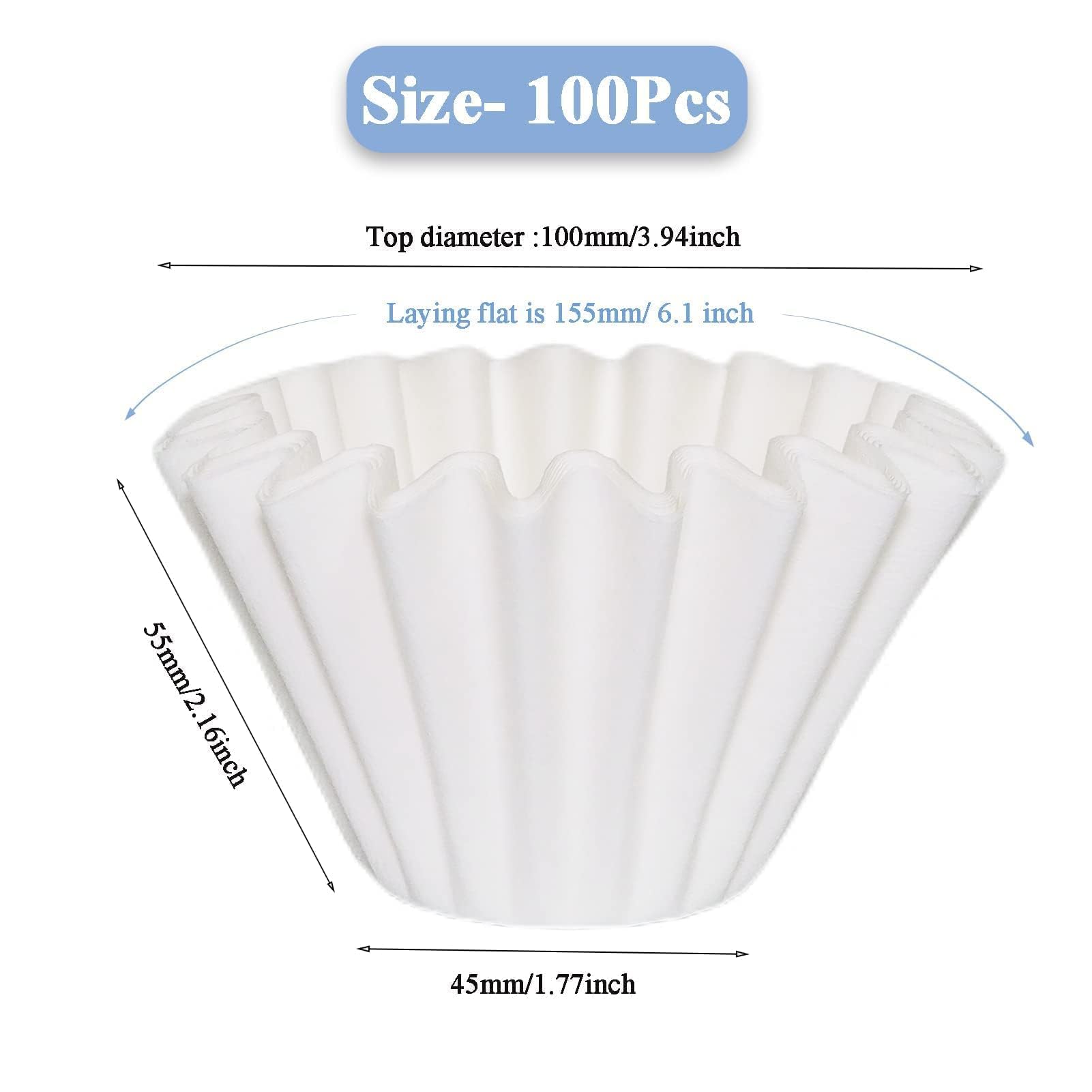 Mucxniiy 1-2 Cup White Coffee Filters, 100 Count Unbleached Basket Coffee Filter Paper For Miniature Mr Coffee, Small Coffee Mak