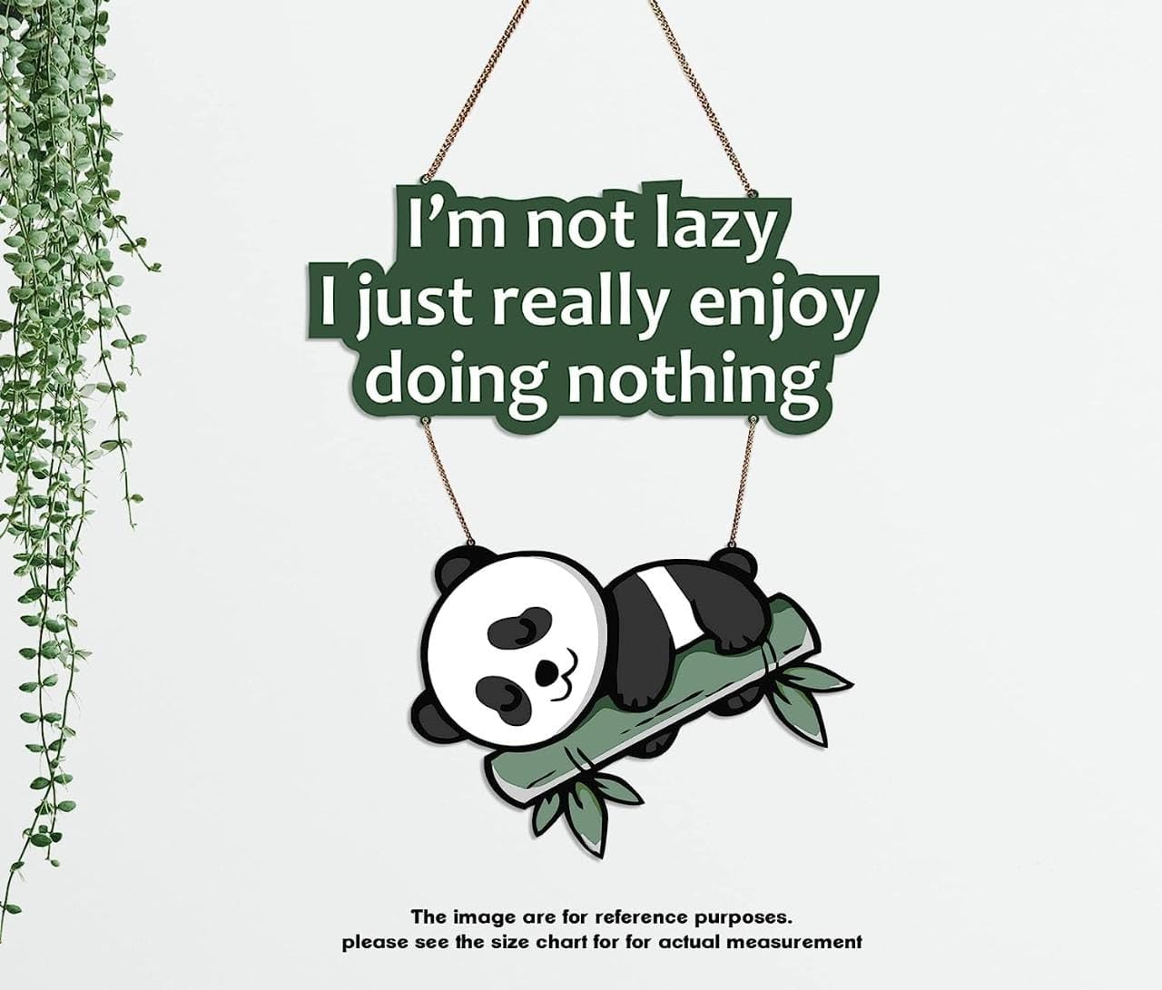 Metvan Lazy Panda Printed Wooden Wall Hanging With Quotes For Home Decor | Office | Gifts | Living Room | Bedroom | Wooden Decor