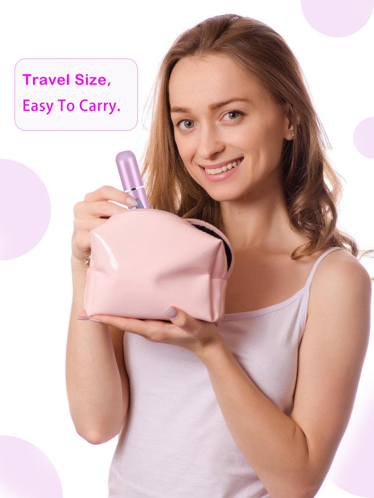 CUTEABC 5ml Travel Perfume Atomizer, Refillable Mini Spray Bottle, Aluminum, 4 Pack - Pink, Black, Gold, Silver