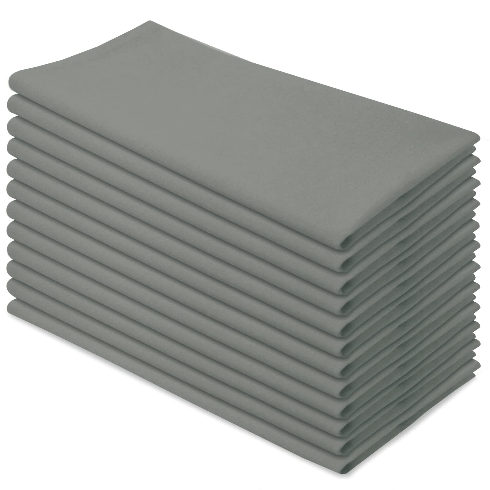 Aunti Ems Kitchen Steel Grey Cotton Napkins Cloth 20 X 20 Oversized 100% Natural Bulk Linens For Dinner, Events, Weddings, Set O