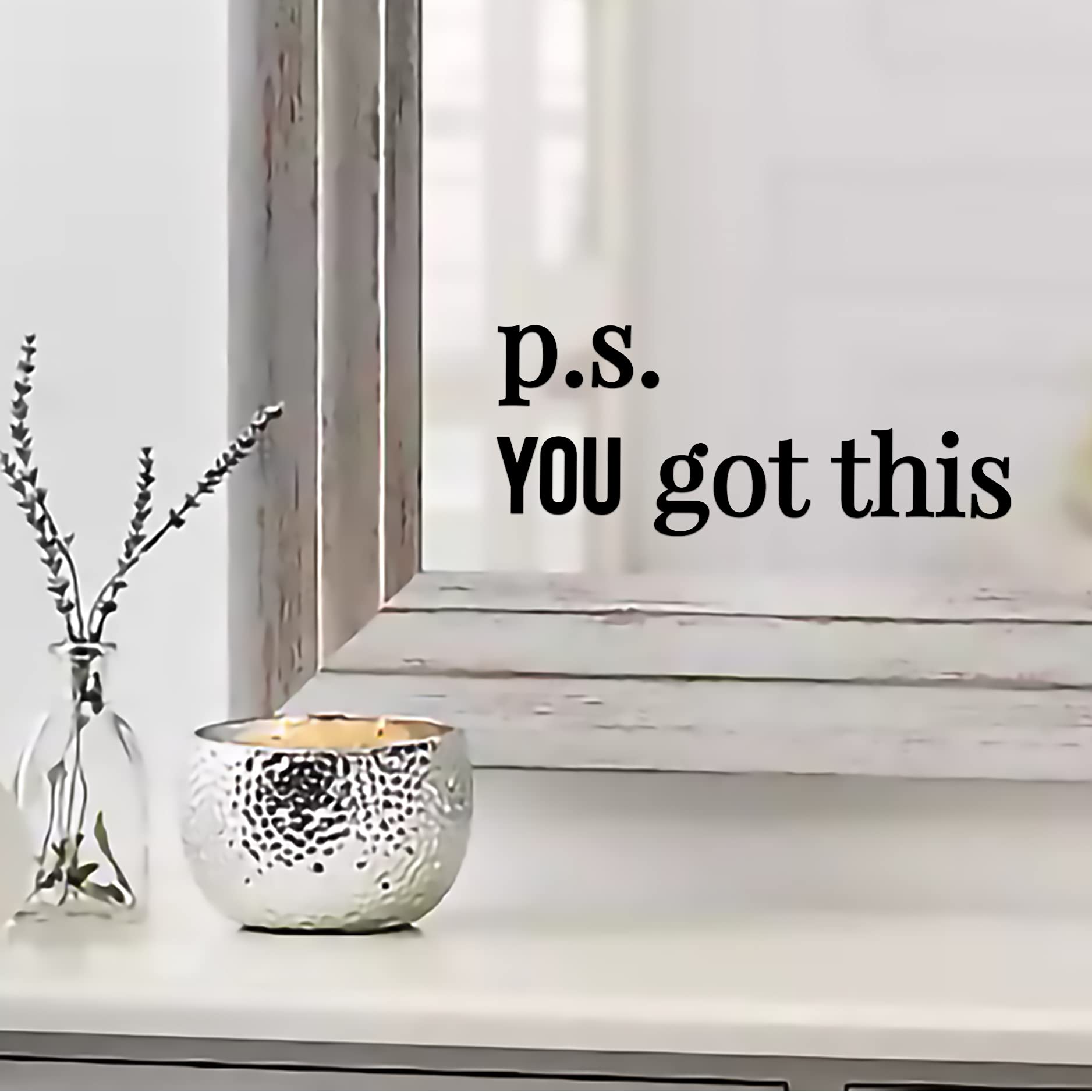 Maz Distributions - P.S You Got This Mirror Sticker - Vinyl Mirror Decals - Waterproof Mirror Inspirational Stickers - Indoor An