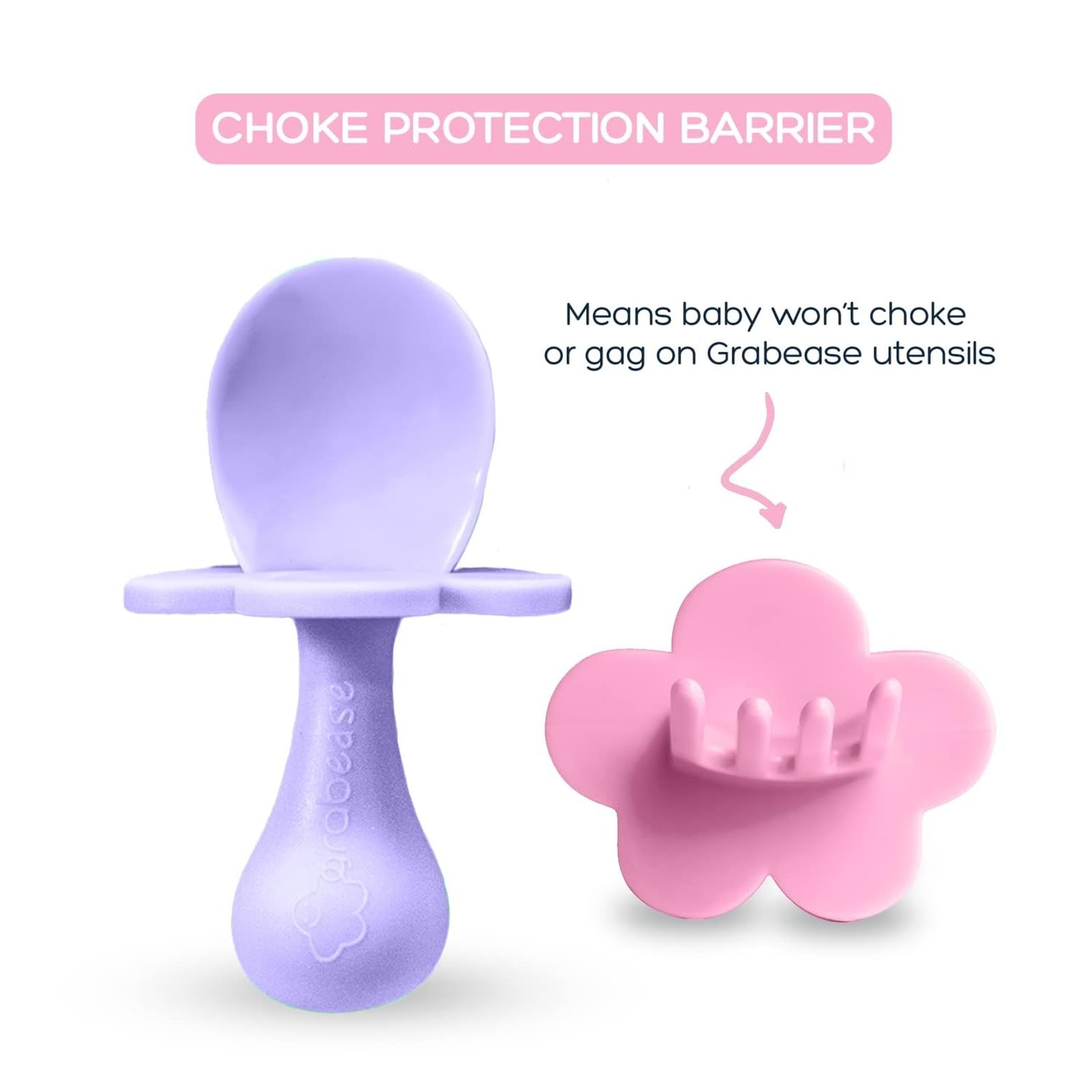 Grabease Baby Spoons Baby Led Weaning Supplies Toddler Forks Baby Feeding, BPA-Free & Phthalate-Free for Baby & Toddler, 2 Sets,