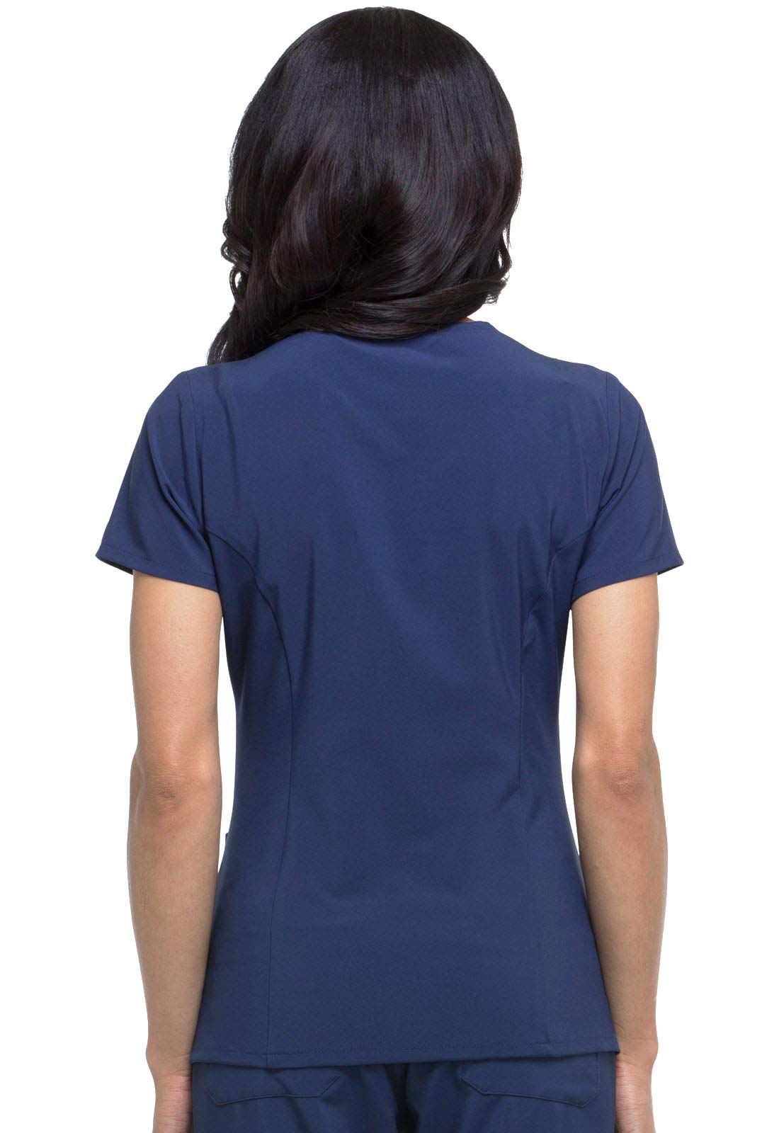 Dickies Eds Essentials Scrubs, V-Neck Womens Tops With Four-Way Stretch And Moisture Wicking Dk615, M, Navy