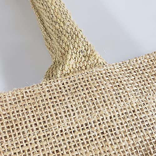 (Pack Of 12) Jute/Burlap Tote Bags Soft Cotton Handles Laminated Interior (Large, Natural)