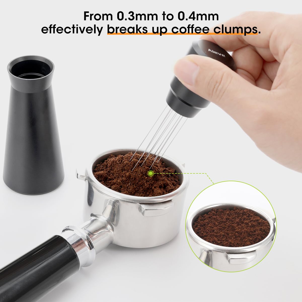 Aieve Wdt Tool Espresso,Espresso Distribution Tool With 10+10 Pcs 0.4Mm Stainless Steel Needles Espresso Stirrer And Heavy Duty