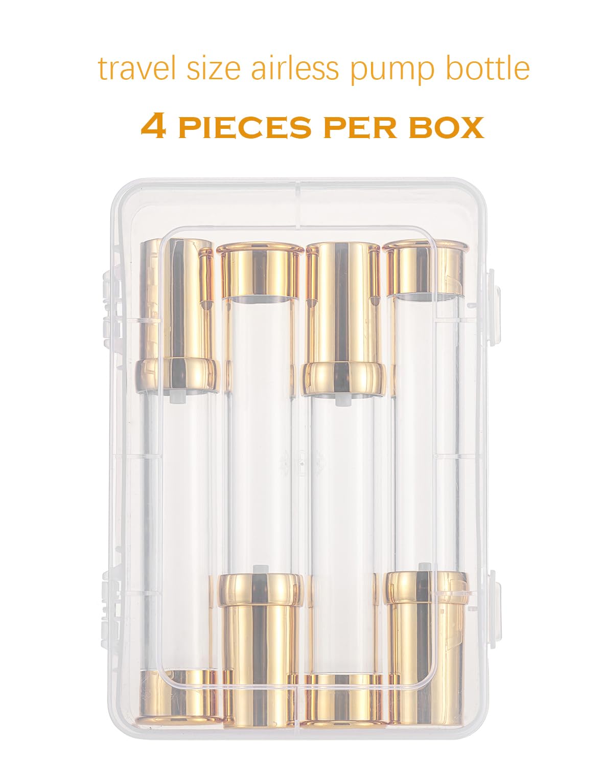 Golden Airless Pump Bottle Travel Set With Box Refillable Empty Cosmetic Pump Bottle Vacuum Bottles For Liquids Such As Hand Soa