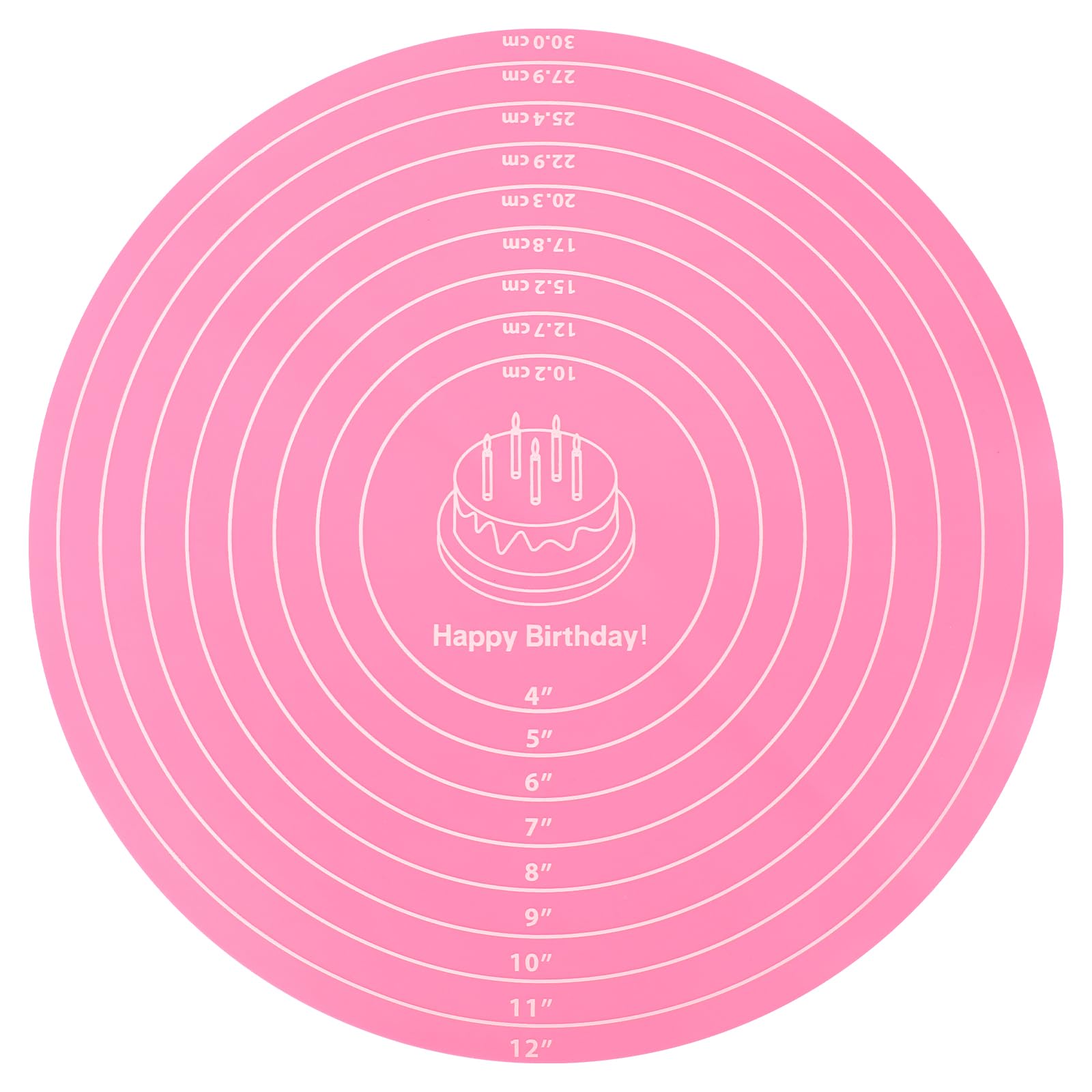 Silicone Baking Mat Cake Mat Round Silicone Baking Mat With Measurements For Cake Turntable Stand Pastry Baking Sheet, Non-Stick