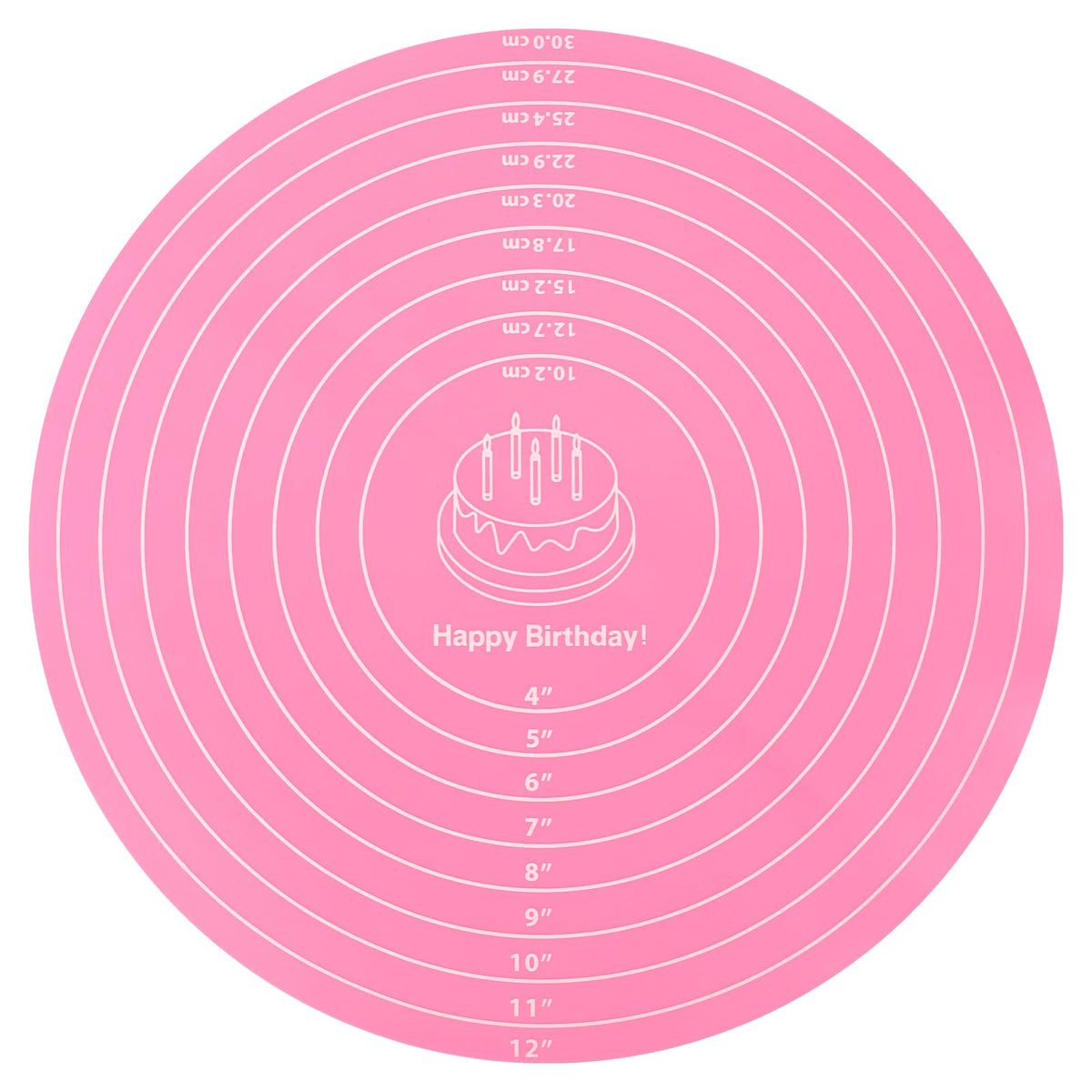 Silicone Baking Mat Cake Mat Round Silicone Baking Mat With Measurements For Cake Turntable Stand Pastry Baking Sheet, Non-Stick