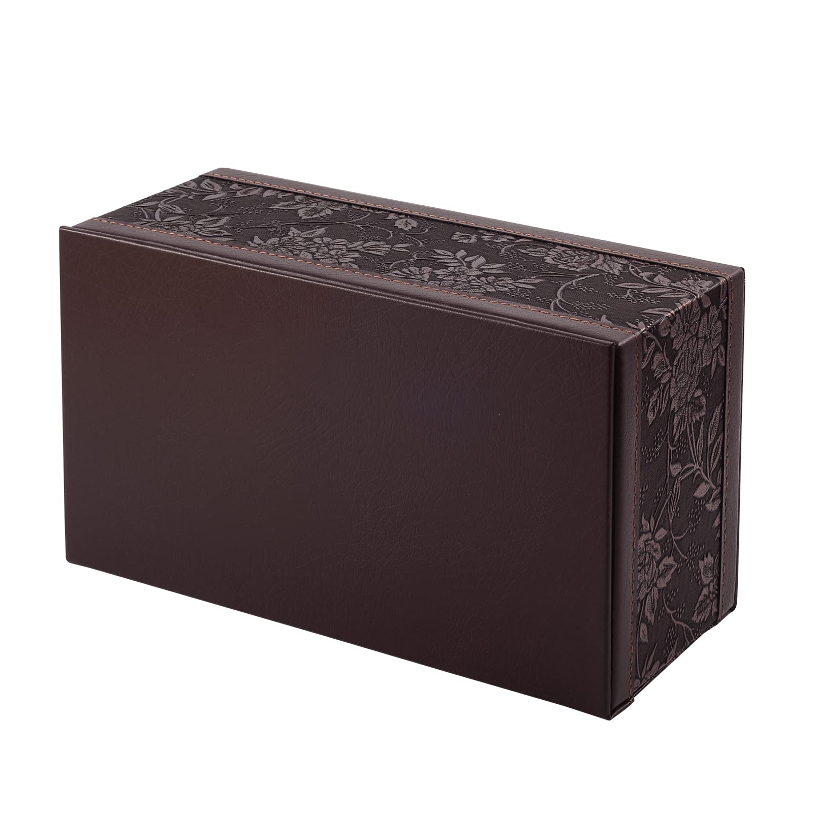 Antique PU Leather Tissue Box Holder Cover Rectangular Napkin Case Dispenser Home Office Car Tissue Holder with Magnetic Bottom Facial Tissue Organizer (Retro)