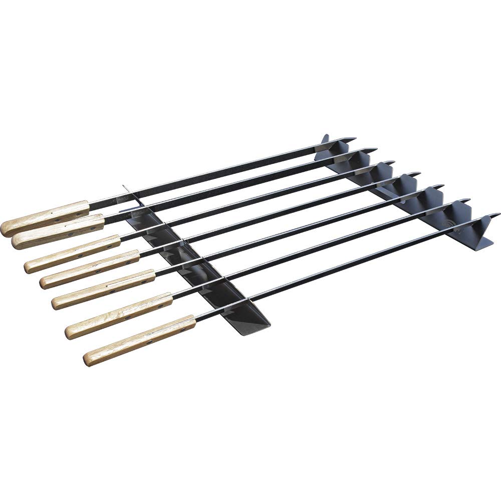 Goutime Stainless Steel Shish Kabob Skewer Rack with Storage Bag  Universal Barbecue BBQ Skewers Holder for Grill