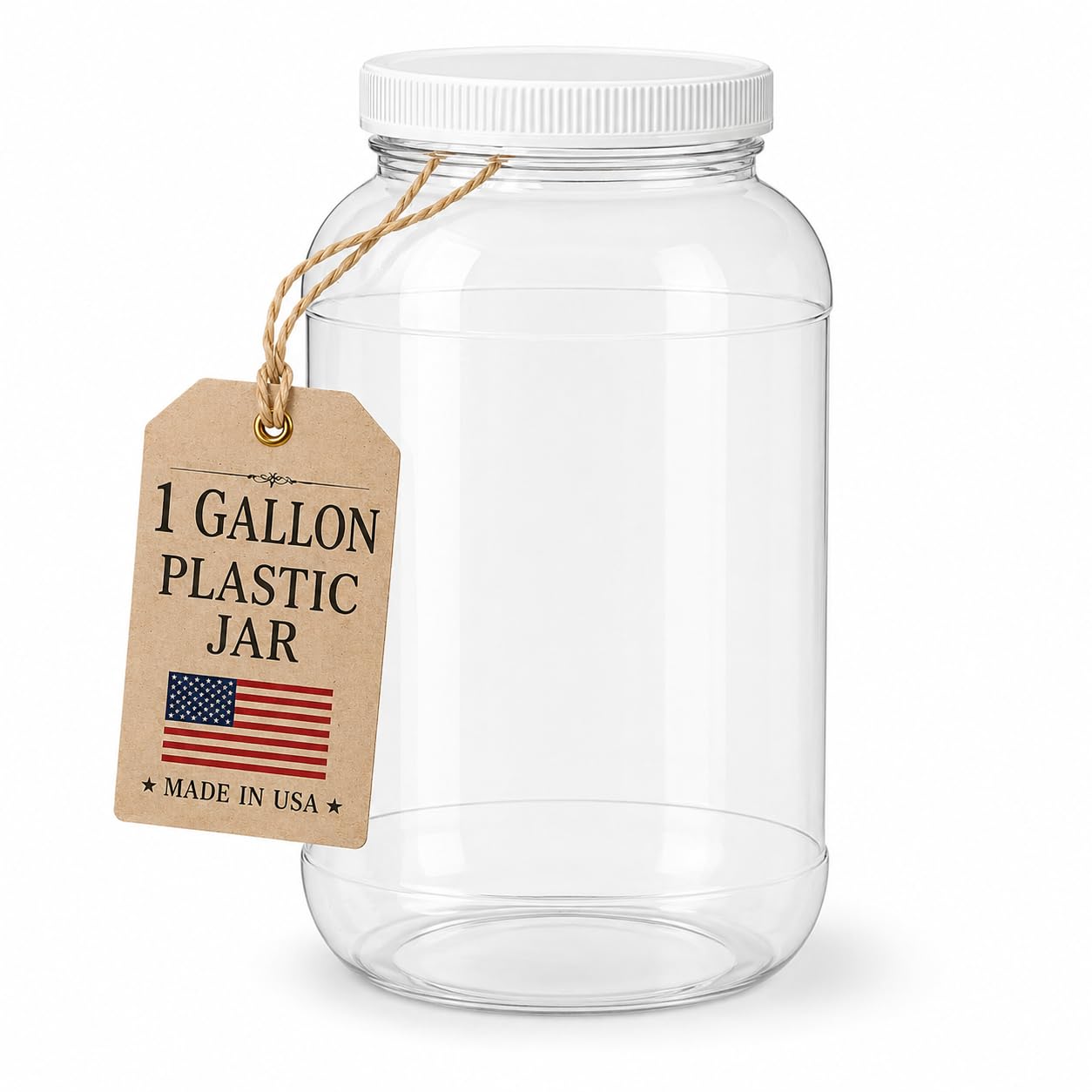 kitchentoolz 1 Gallon Plastic Jar with Airtight Lid  Wide Mouth Food Storage Container  Clear PET Canister  Made in USA
