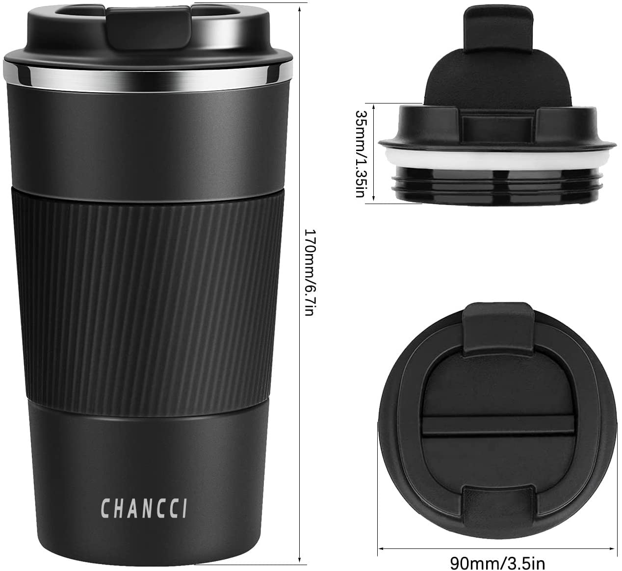 Travel Coffee Mug Spill Proof Leakproof 16 Oz Insulated Coffee Mug With Screw Lid, Stainless Steel Vacuum Tumbler Reusable Therm