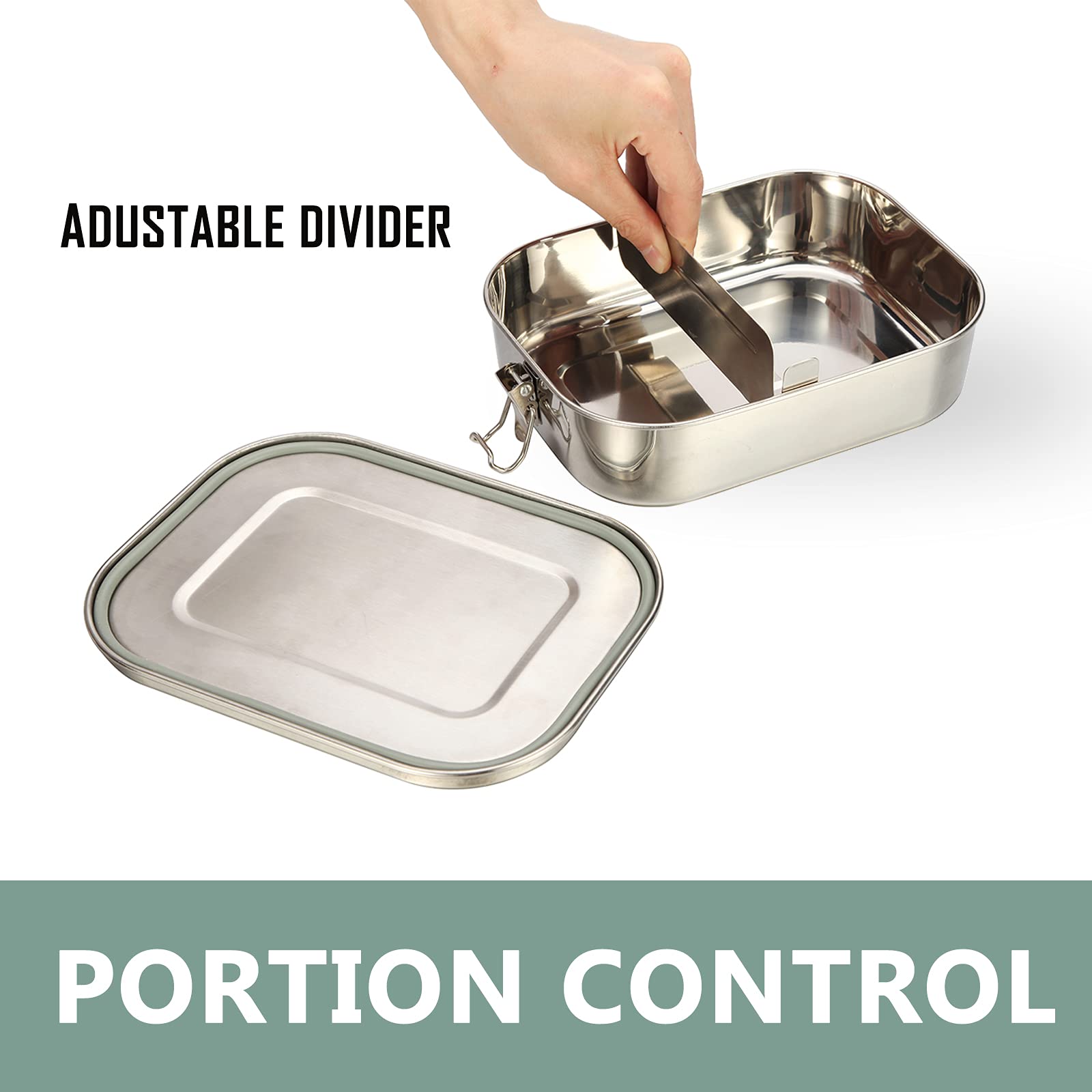 G.A Homefavor Stainless Steel Lunch Box-1200Ml Metal Leak Proof Bento Container For Sandwich Storage, Meal, Rice, Snack-Perfect