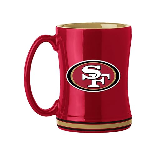 San Francisco 49ers Coffee Mug 14oz Sculpted Relief Team Color