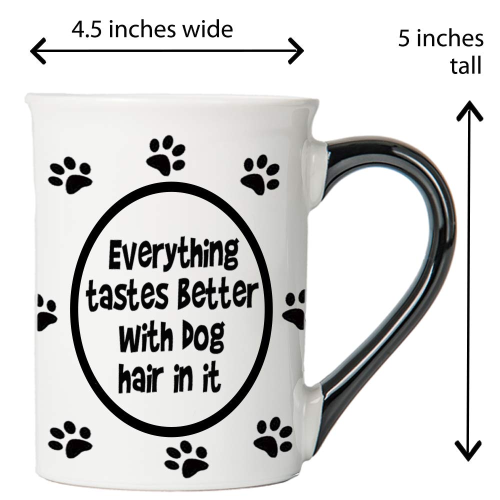 Cottage Creek 16Oz Ceramic Black And White Dog Mug, Fun Coffee Cup And Tea Mug