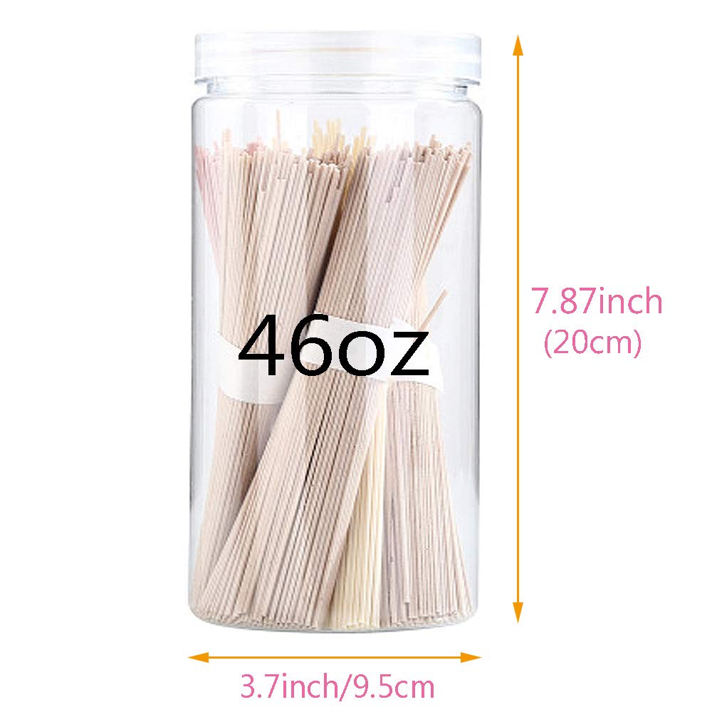 3 Pcs 46Oz/1360Ml Clear Plastic Round Storage Jars,Empty Plastic Jars With Lids,Clear Plastic Storage Jars With Screw On Lids Fo