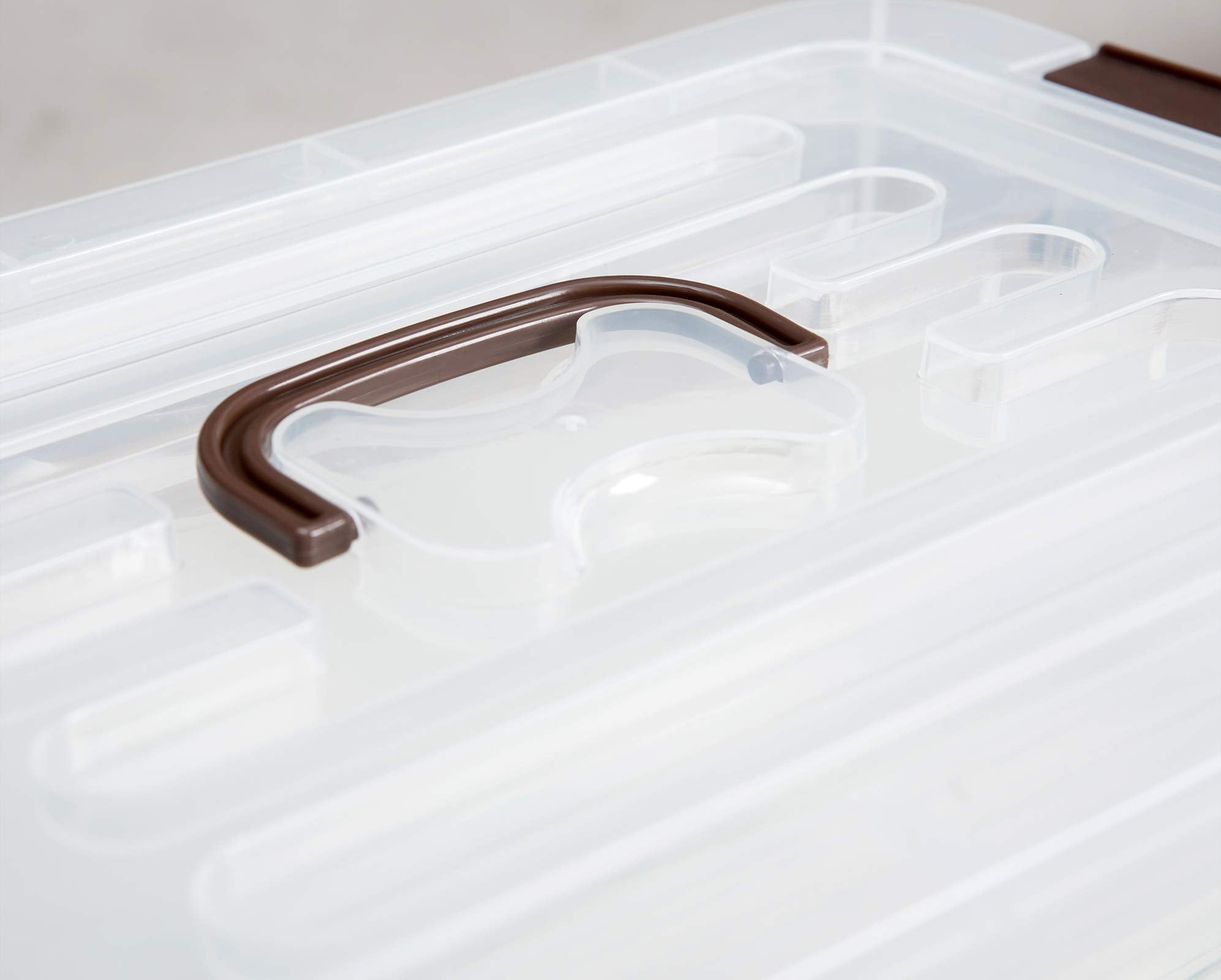 Yyxb 4 Pack-Plastic Storage Bins With Lids And Handle, Clear Plastic Latching Box For Storage, Stackable Storage Containers For