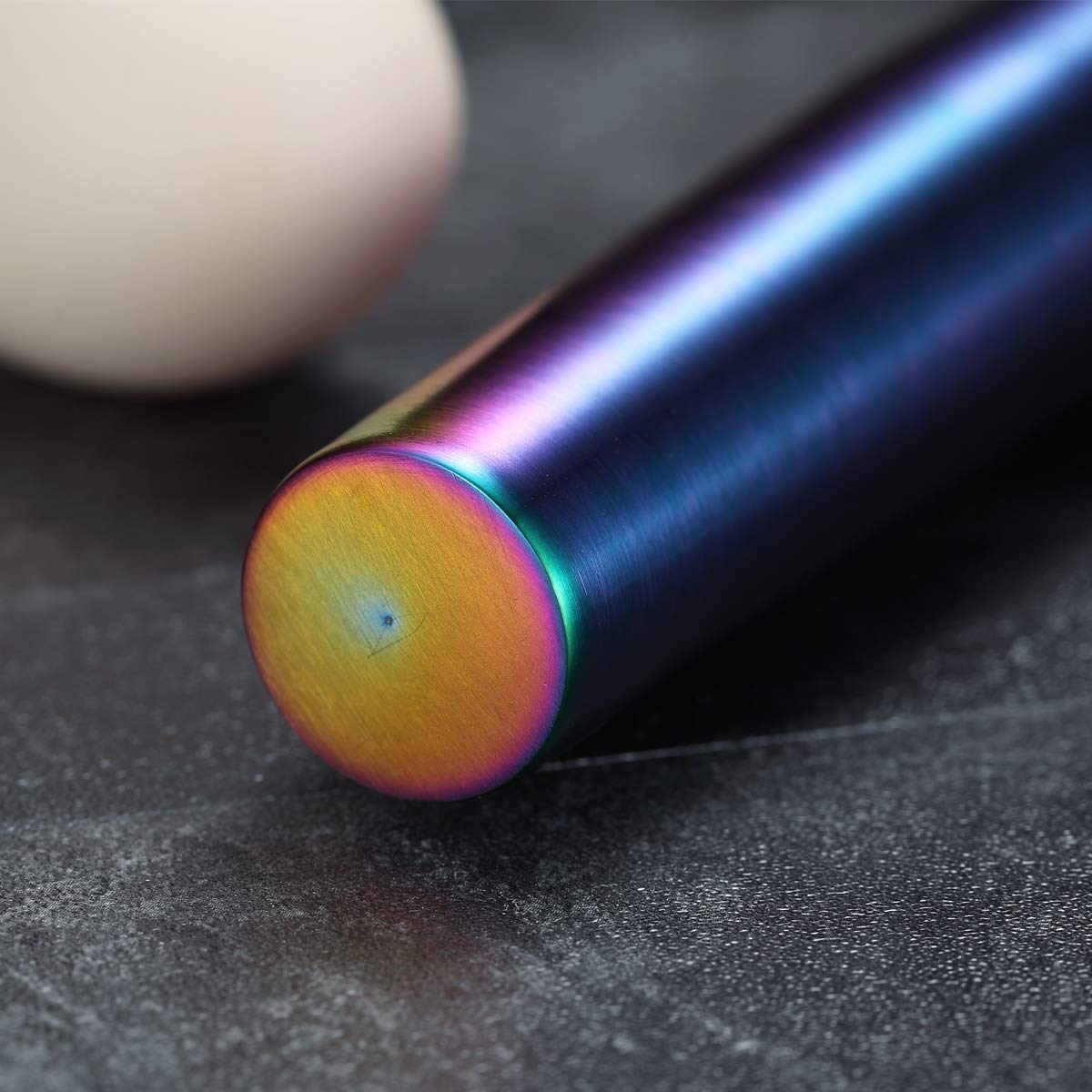 Berglander Rainbow Rolling Pin, 16.7 Inches Stainless Steel Colorful Matte Finish With Rainbow Titanium Plating Rolling Pin For