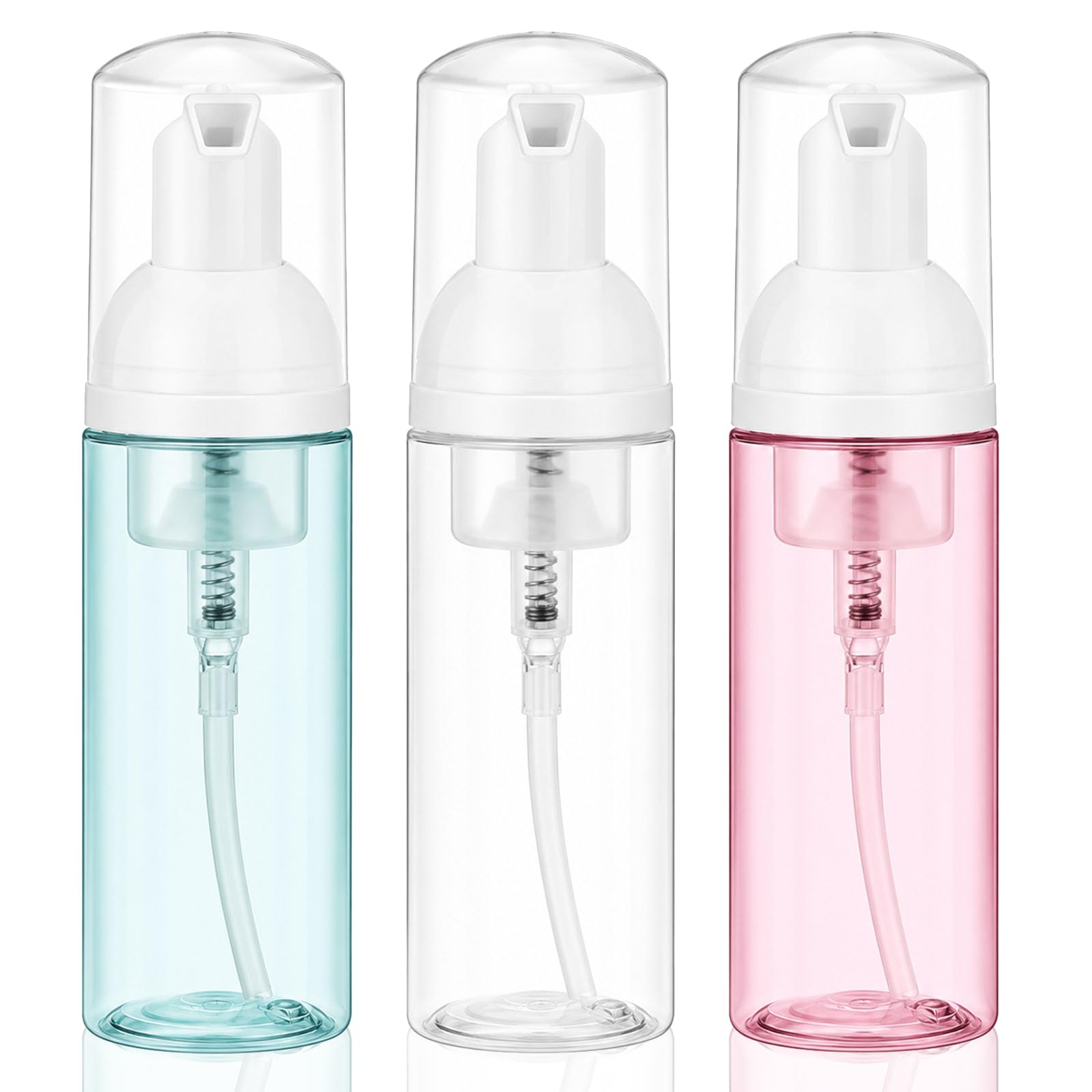 Autdor 3 Pack Travel Foam Pump Bottle 60ml/2oz  Mini Foaming Soap Dispenser & Empty Refillable Travel Pump Bottle for Face Wash