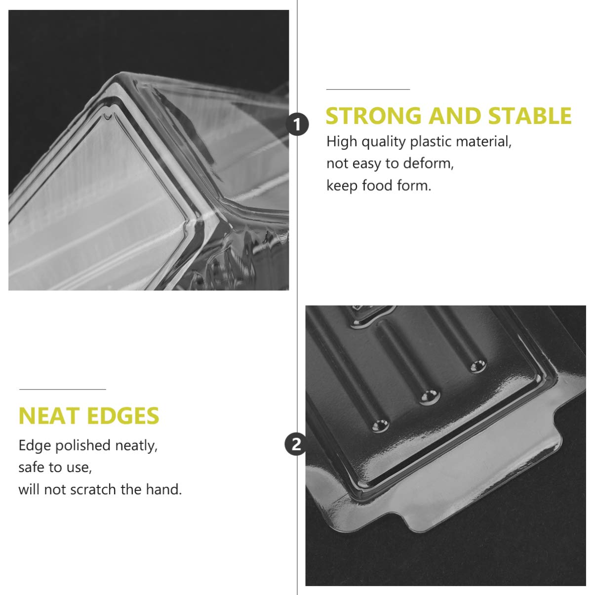 Cabilock 100Pcs Sandwich Container Disposable Sandwich Box With Lid Triangle Cake Container Cupcake Carrier Bakery Boxes For Muf