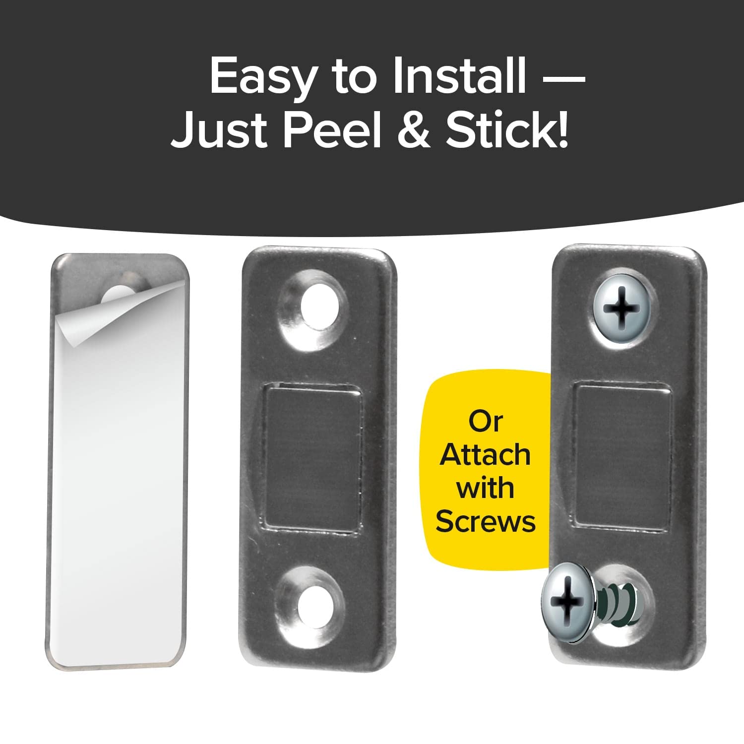 Ruby Monkey Magnets As-Seen-On-Tv, Ultra-Thin Magnetic Plates Keep It All Shut, Fast And Easy Installation, Just Peel & Stick, S