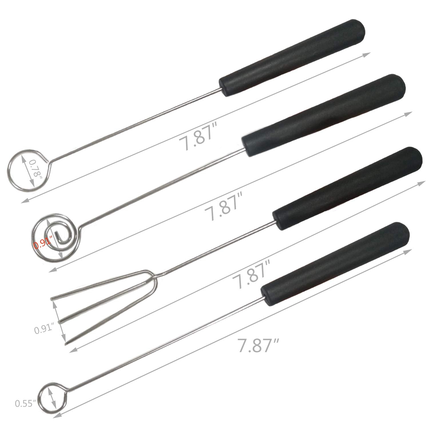 6 Candy Dipping Tools Chocolate Dipping Fork Spoons Set 2 Culinary Drawing Decorating Spoon Set,Stainless Steel Chef Art Pencil