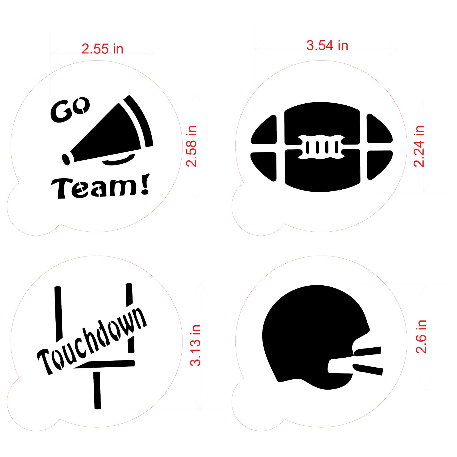 Designer Stencils Large Football Cookie Stencils, Beige/Semi-Transparent