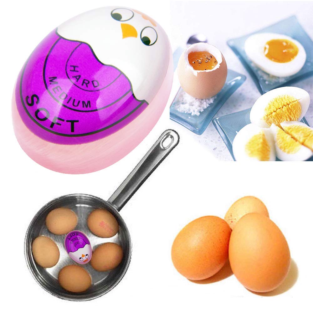 Egg Timer Sensitive Hard & Soft Boiled Color Changing Indicator Tells When Eggs Are Ready (Purple 4Pcs)