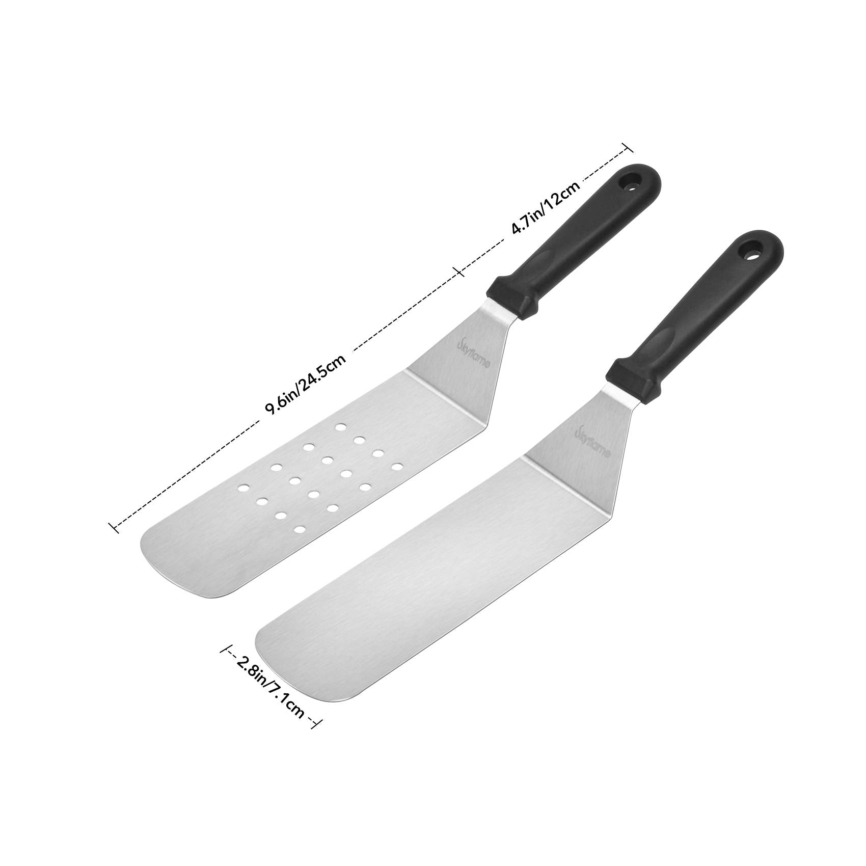 Skyflame 3 Piece Griddle Accessories Kit, Stainless Steel Professional Long Bbq Grill Spatula/Turner & Scraper Set For Flat Top