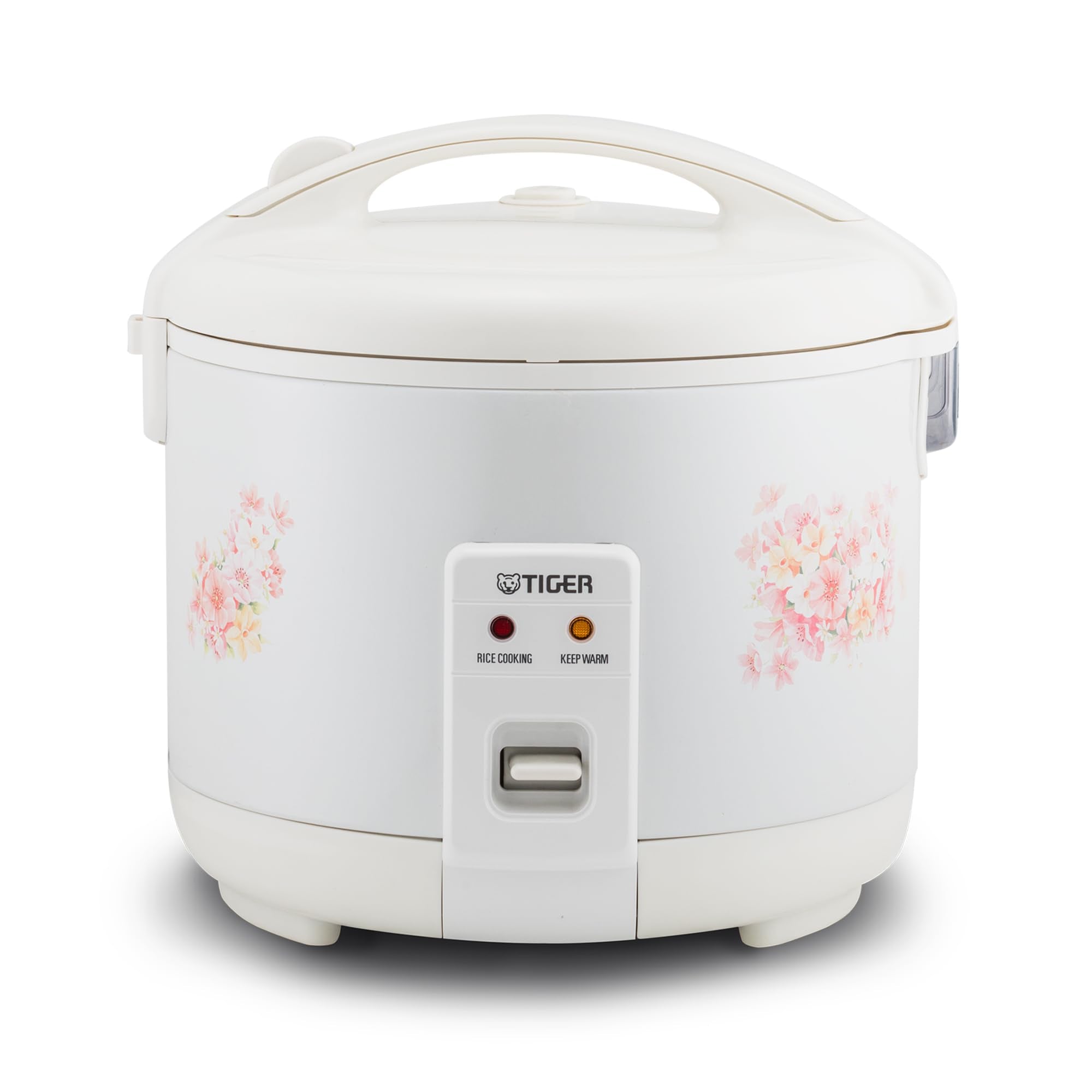 Tiger JNP-1500-LF 8 Cup Capacity White Rice Cooker with Non-Stick Inner Pot, Retractable Power Cord, and Keep Warm up to 12 hour