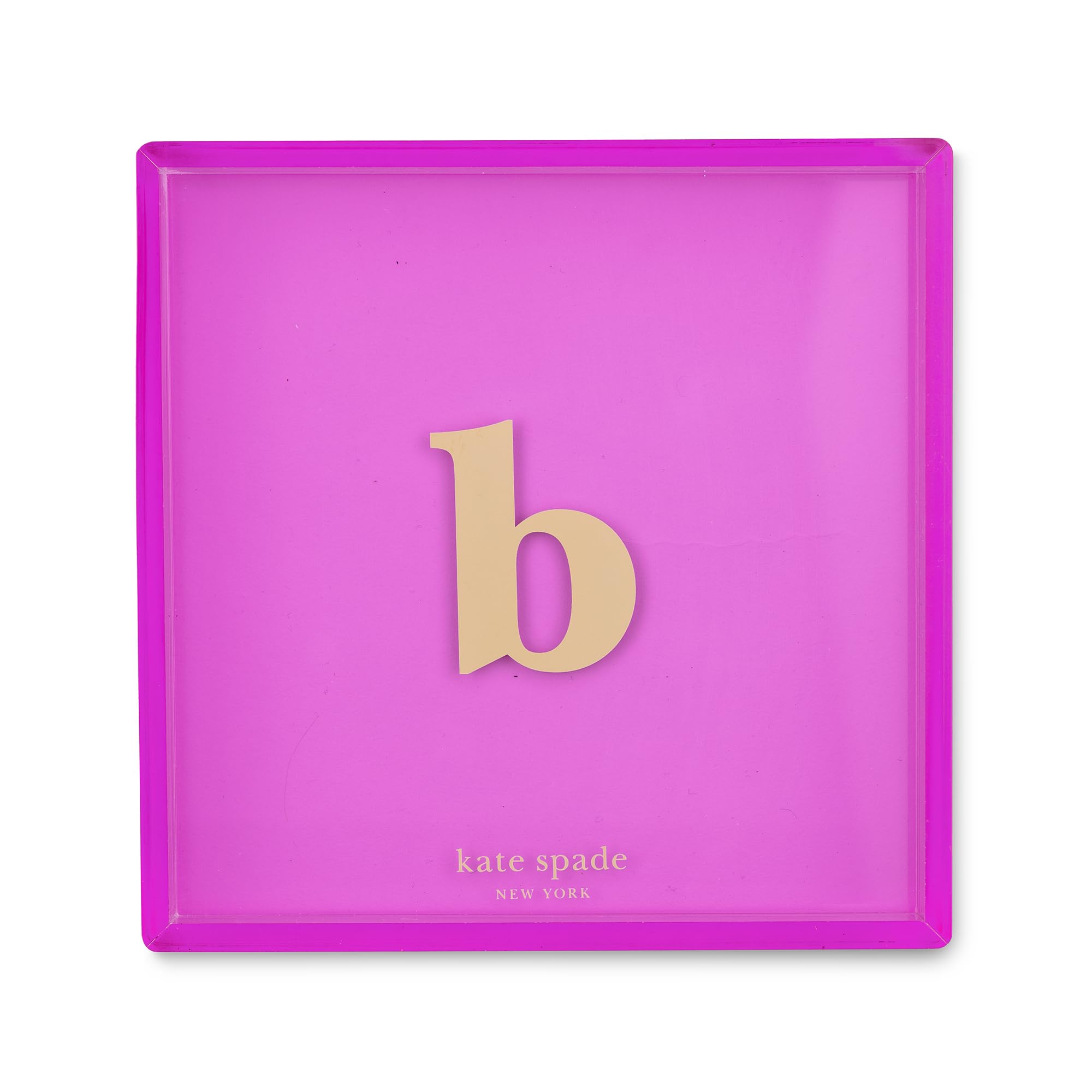 kate spade new york Initial Decorative Initial Tray, Personalized Acrylic Vanity Letter Tray, Just Mine (J)