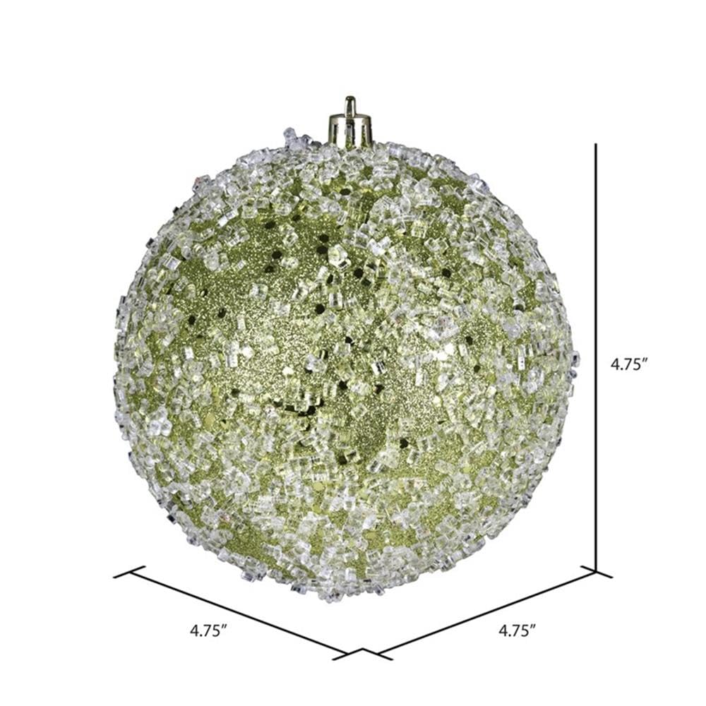 Vickerman 4.75 Lime Glitter Hail Ball Ornament, 4 per Bag