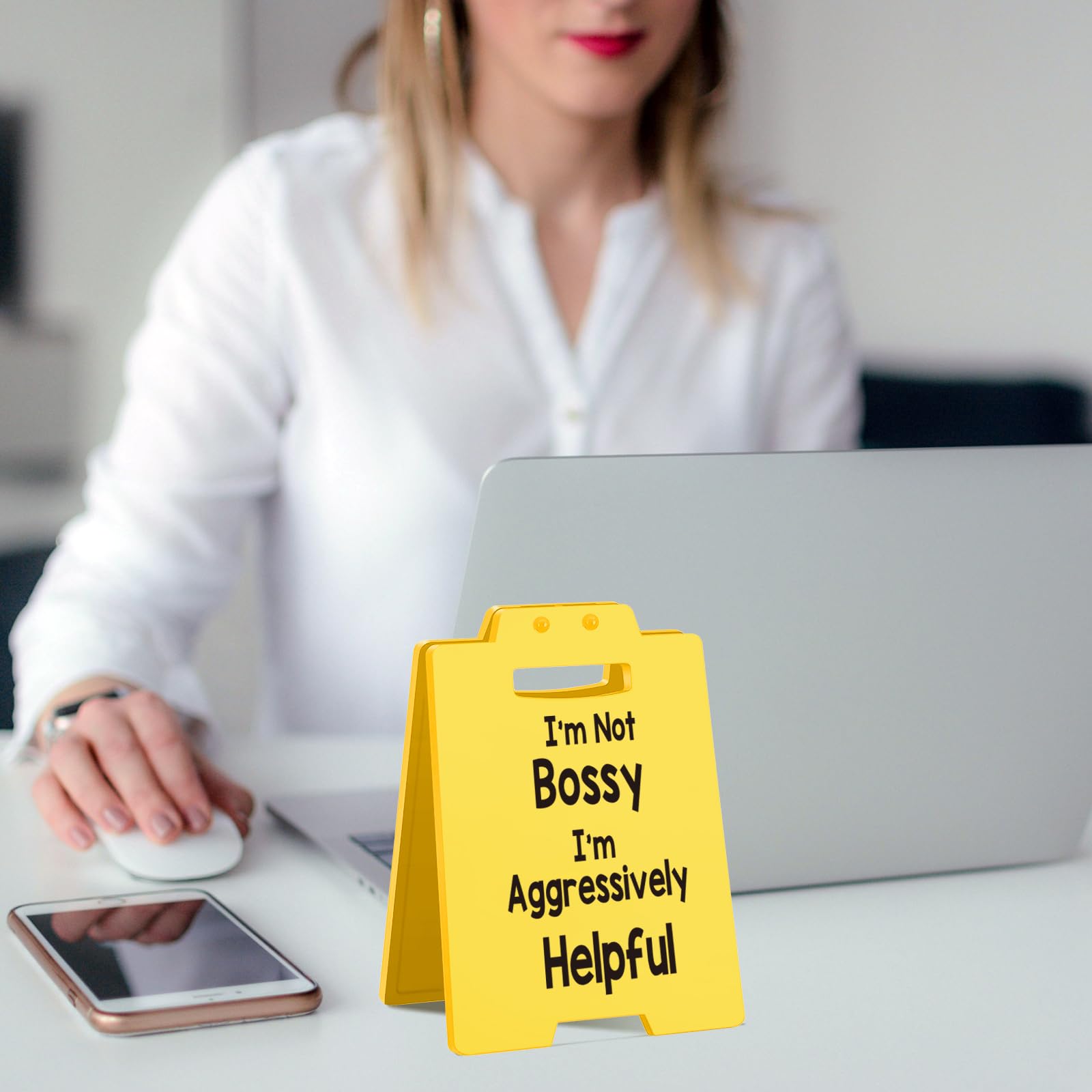 Funny Office Desk Sign - Sarcastic Office Decor for Women, Boss, Manager or Admin - Gag Gift for Coworkers, Employees, or Team L