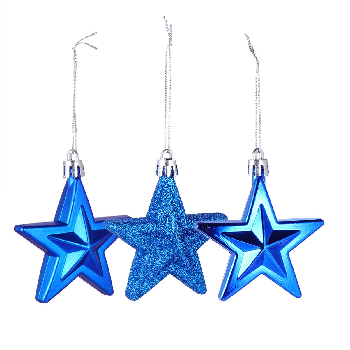 BESPORTBLE 18pcs Chic Five-Pointed Star Christmas Tree Decor and Hanging Ornaments for Holiday Home Decoration for Festive Atmos
