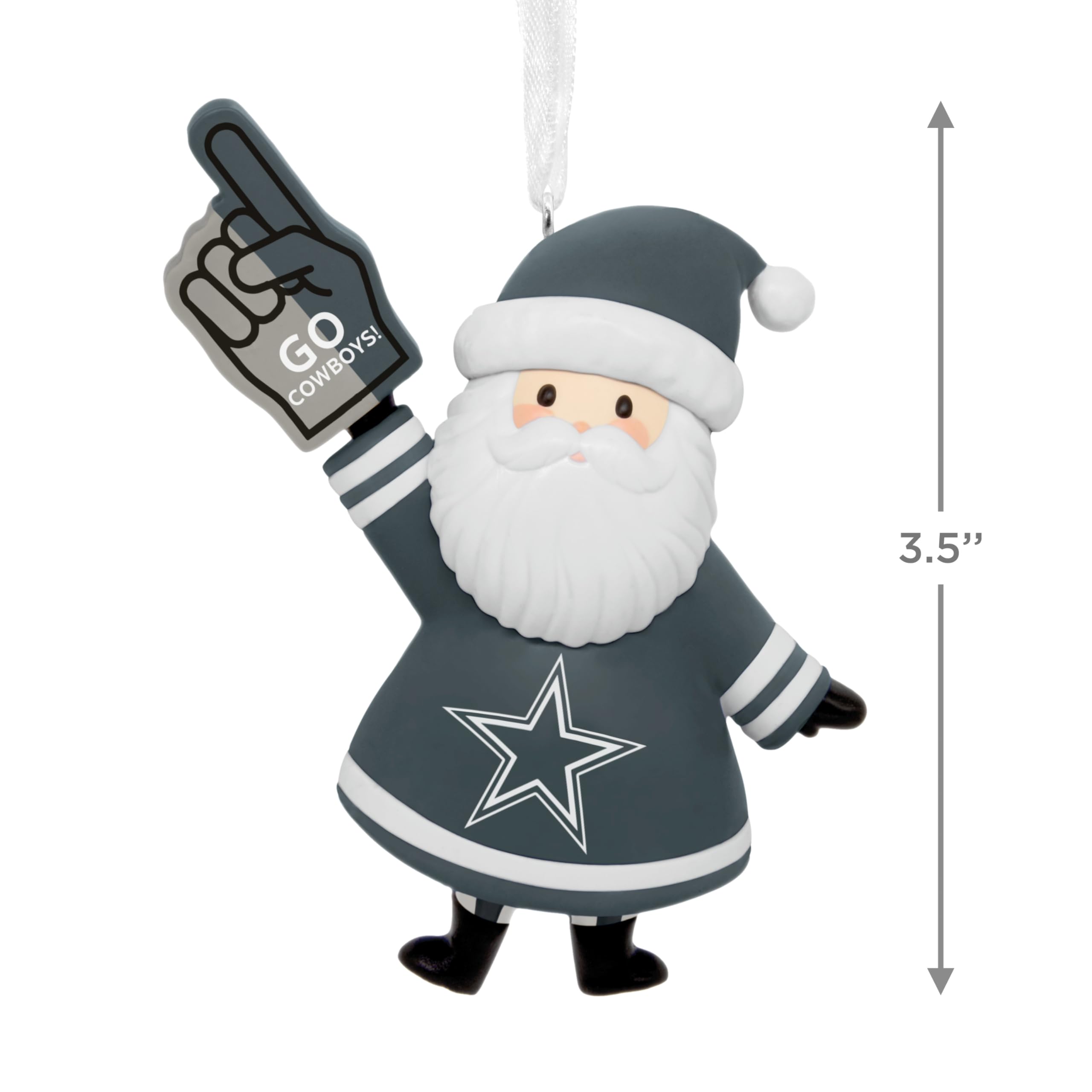 Hallmark NFL Dallas Cowboys Santa Fan Christmas Ornament, Gifts for Sports Fans